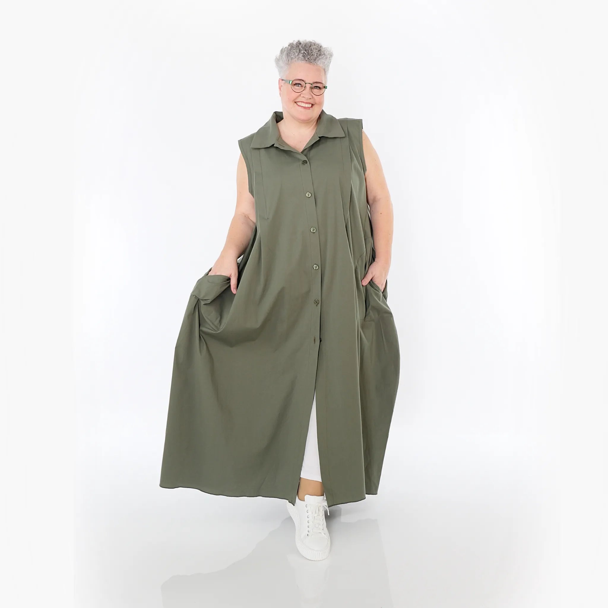  Ballon Weste von AKH Fashion aus Baumwolle, 1482.07066, Khaki, Ausgefallen, Zeitlos