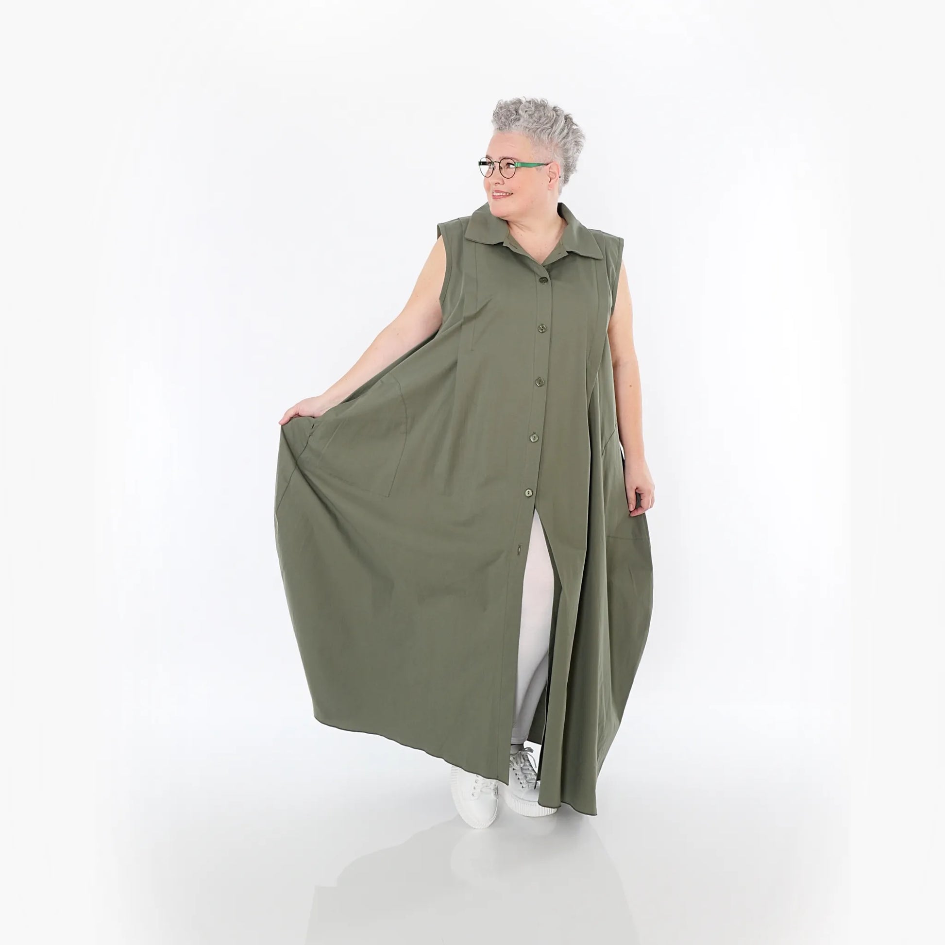  Ballon Weste von AKH Fashion aus Baumwolle, 1482.07066, Khaki, Ausgefallen, Zeitlos