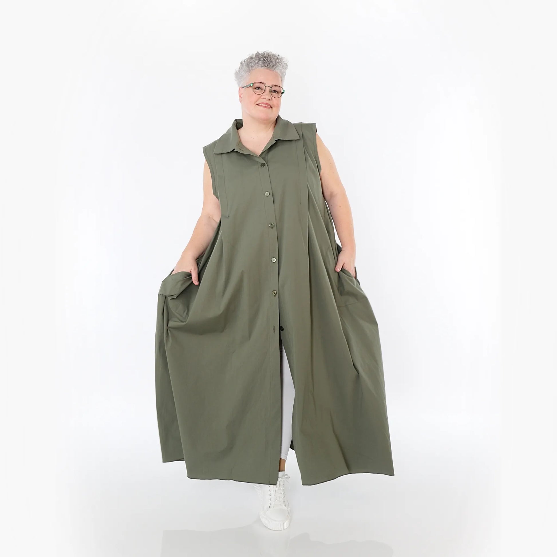  Ballon Weste von AKH Fashion aus Baumwolle, 1482.07066, Khaki, Ausgefallen, Zeitlos