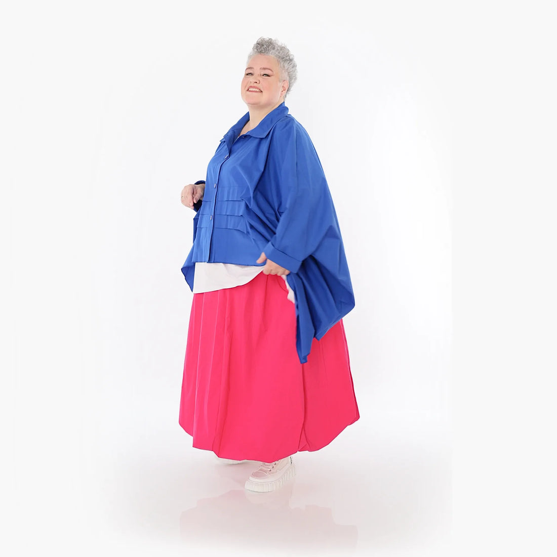  Zipfel Bluse von AKH Fashion aus Baumwolle, 1482.07080, Royalblau, Ausgefallen, Zeitlos