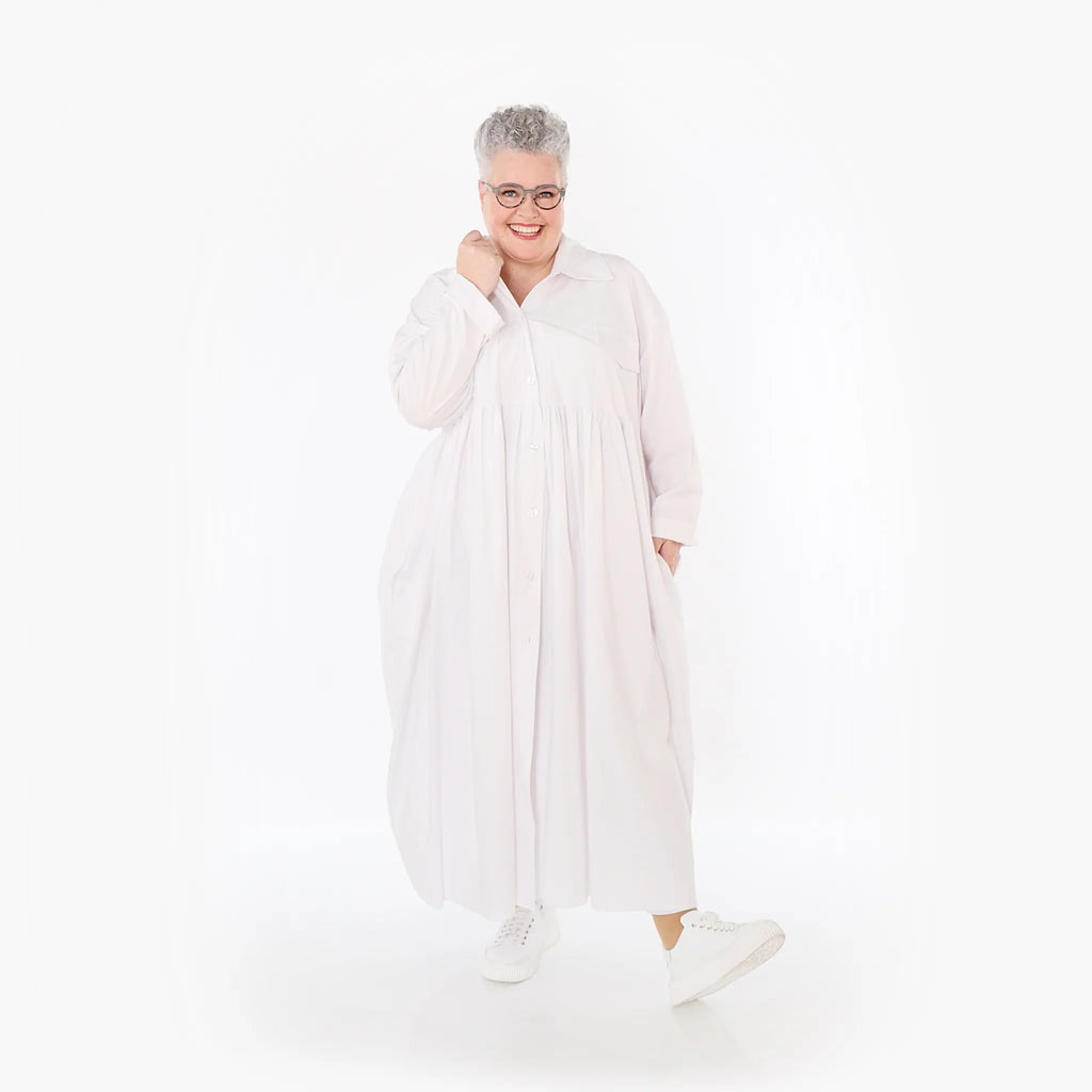  A-Form Mantel von AKH Fashion aus Baumwolle, 1482.07084, Weiß, Ausgefallen, Zeitlos