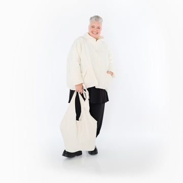  AKH Fashion Jacke in kastiger Form, aus Baumwolle, 1493.07104, Offwhite, Ausgefallen