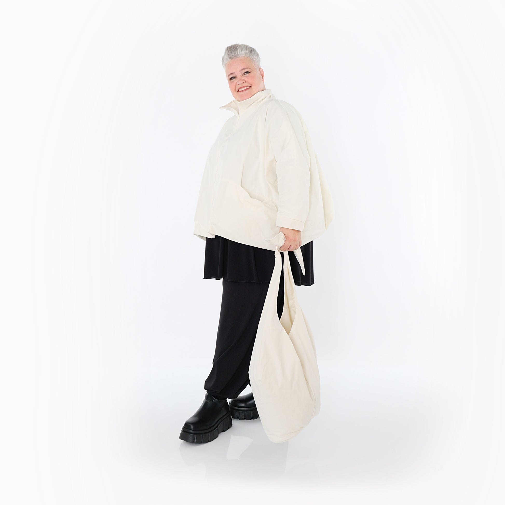  AKH Fashion Jacke in kastiger Form, aus Baumwolle, 1493.07104, Offwhite, Ausgefallen