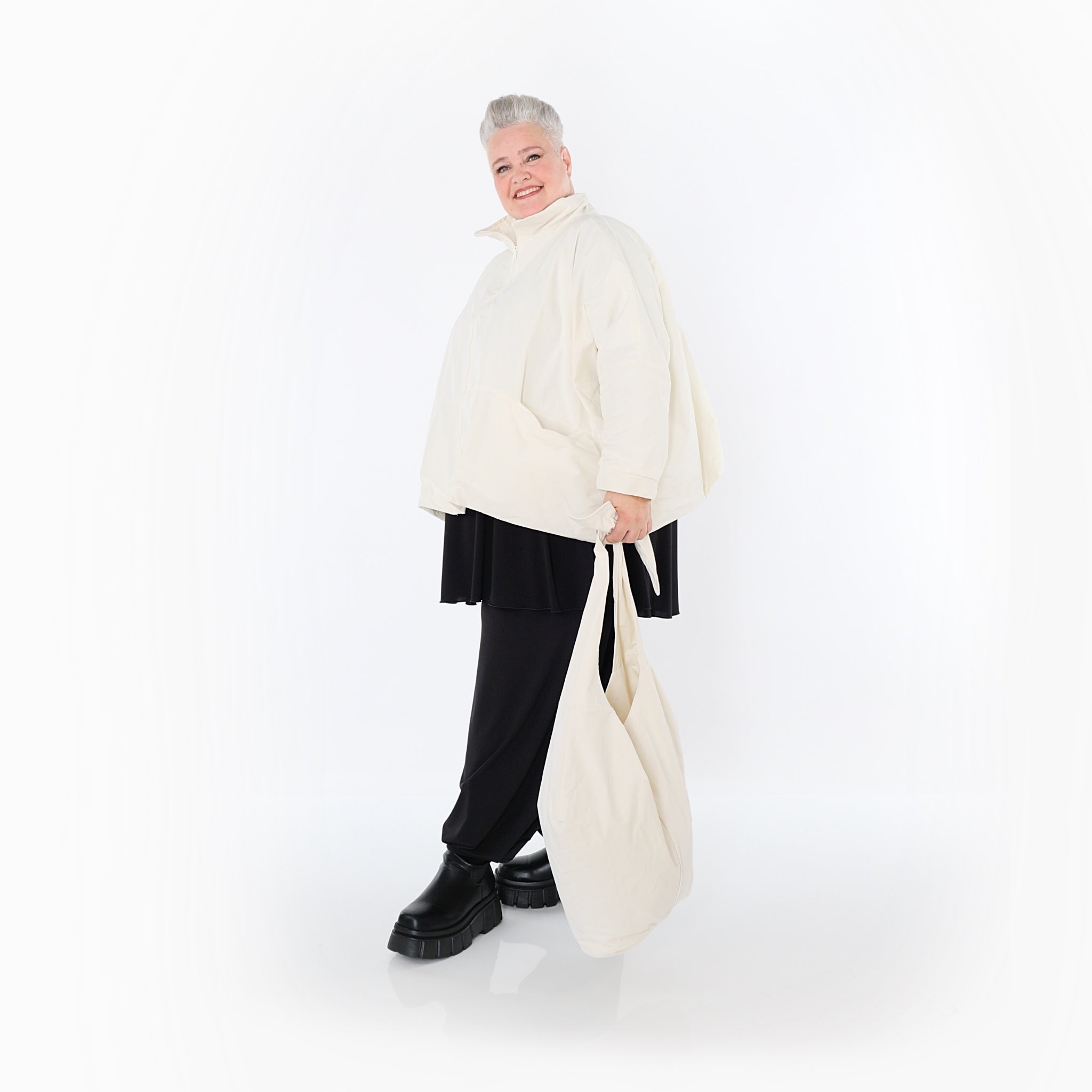  AKH Fashion Jacke in kastiger Form, aus Baumwolle, 1493.07104, Offwhite, Ausgefallen