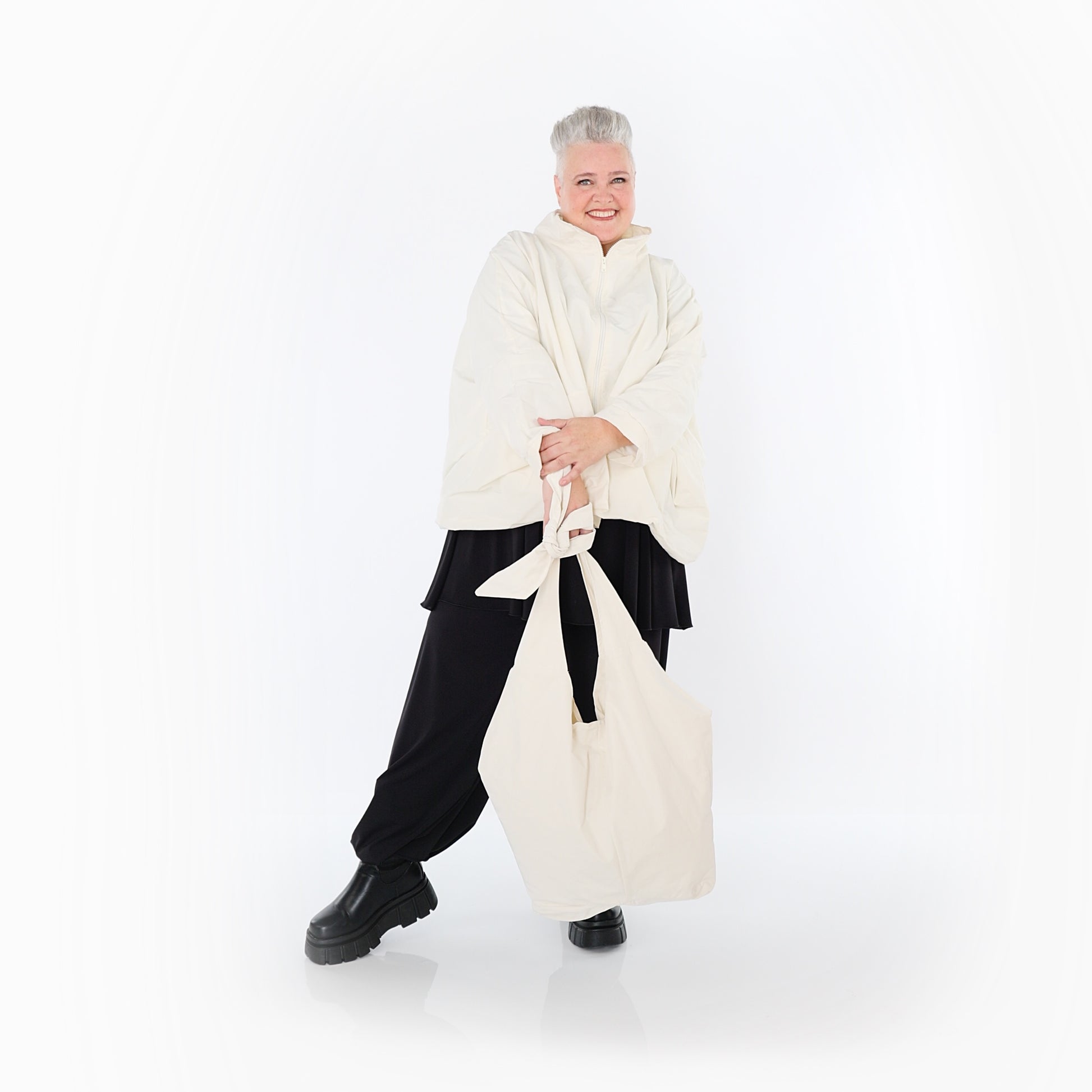  AKH Fashion Jacke in kastiger Form, aus Baumwolle, 1493.07104, Offwhite, Ausgefallen