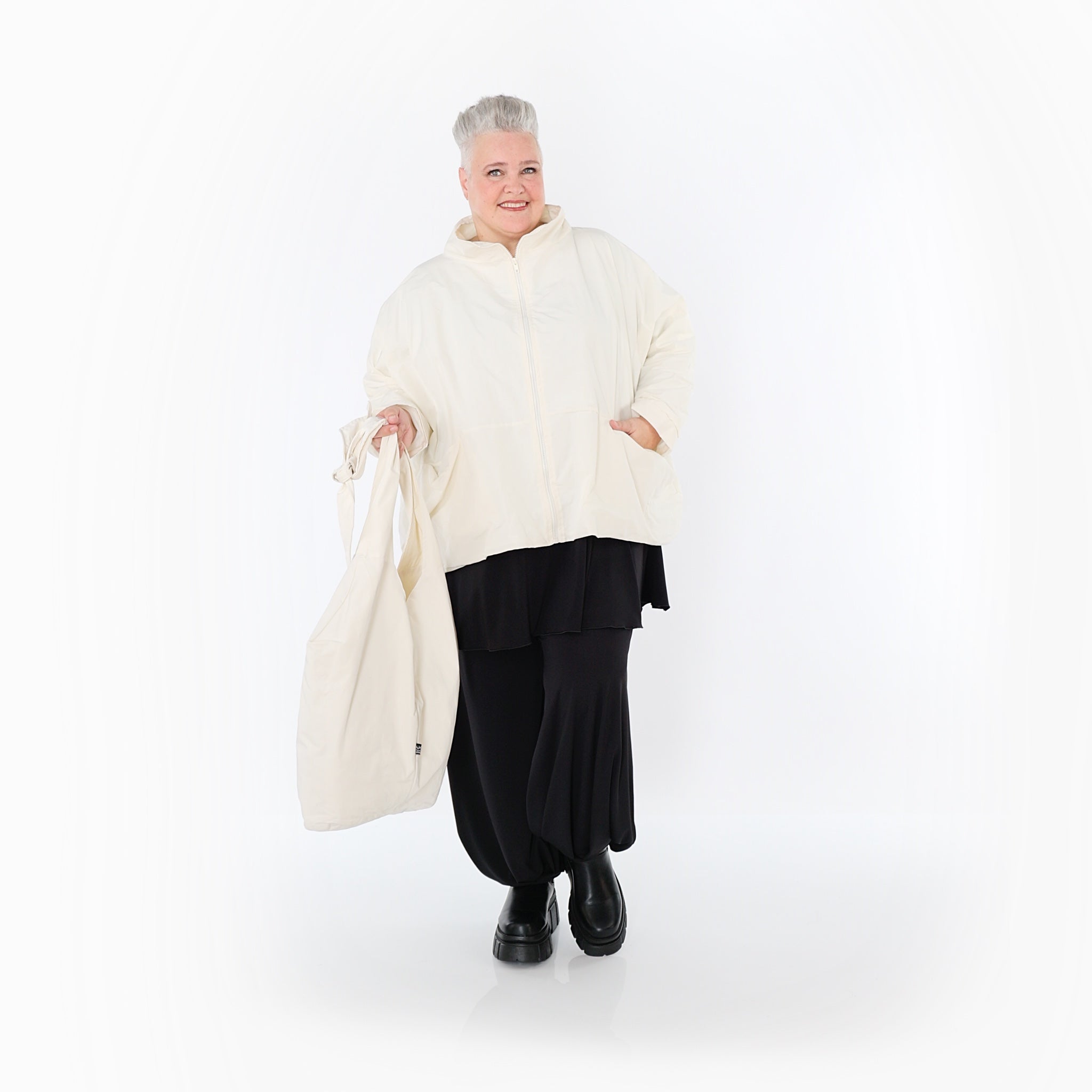  AKH Fashion Jacke in kastiger Form, aus Baumwolle, 1493.07104, Offwhite, Ausgefallen