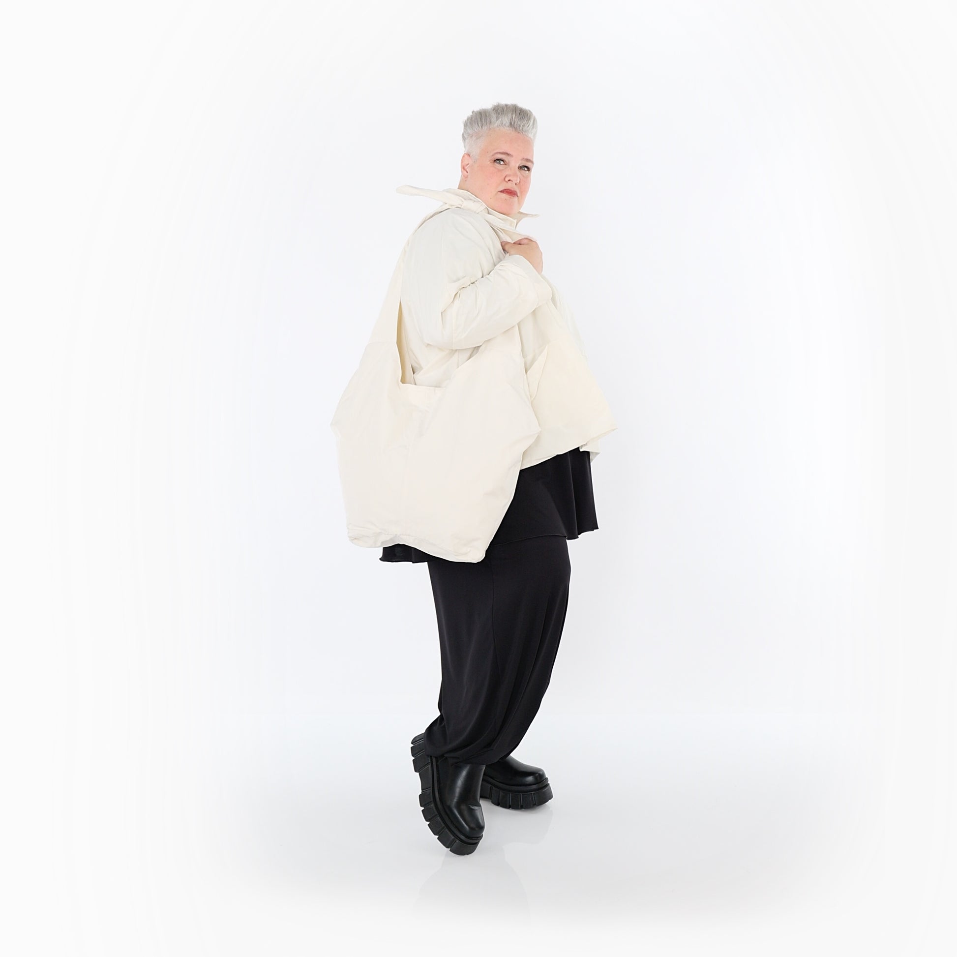  AKH Fashion Jacke in kastiger Form, aus Baumwolle, 1493.07104, Offwhite, Ausgefallen