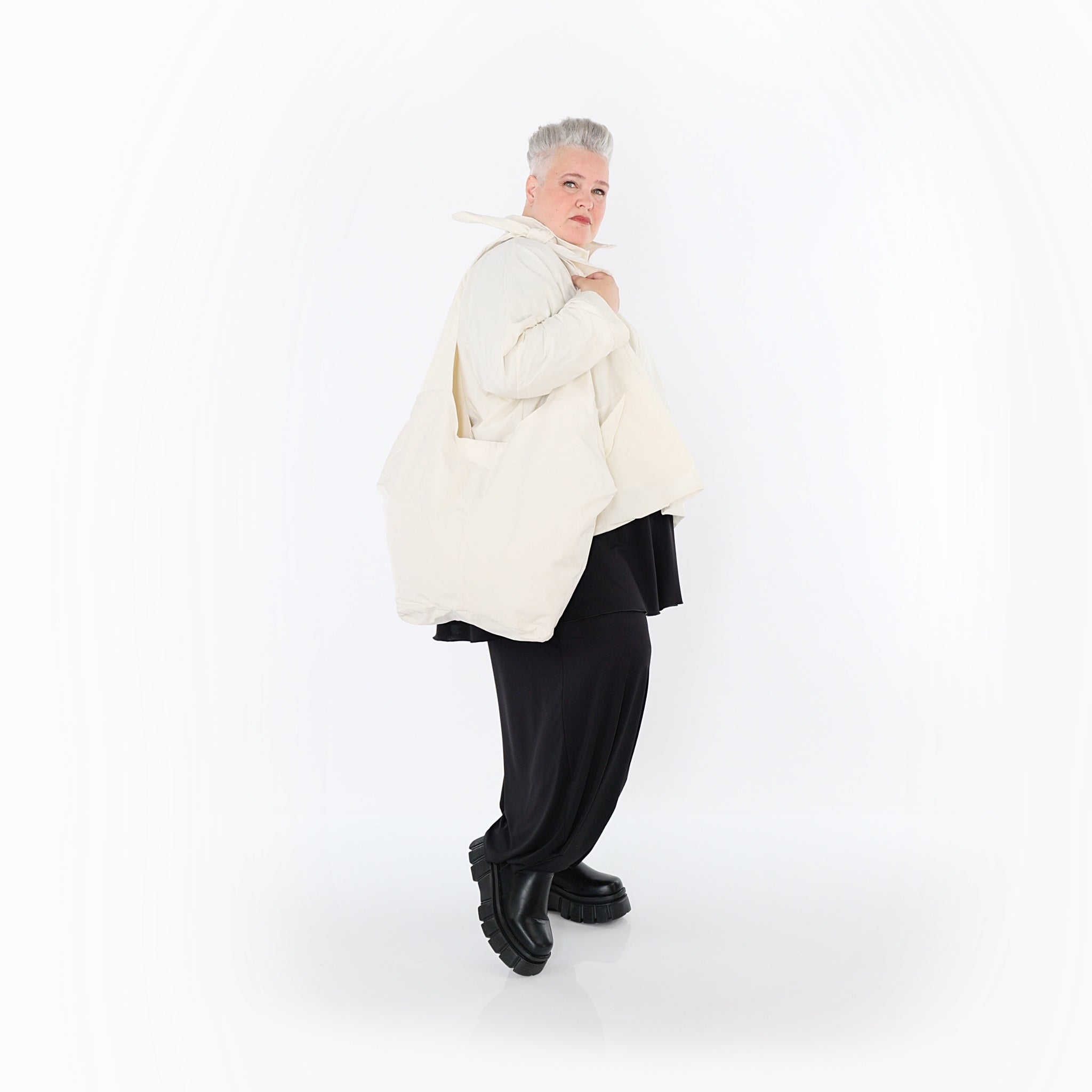  AKH Fashion Jacke in kastiger Form, aus Baumwolle, 1493.07104, Offwhite, Ausgefallen