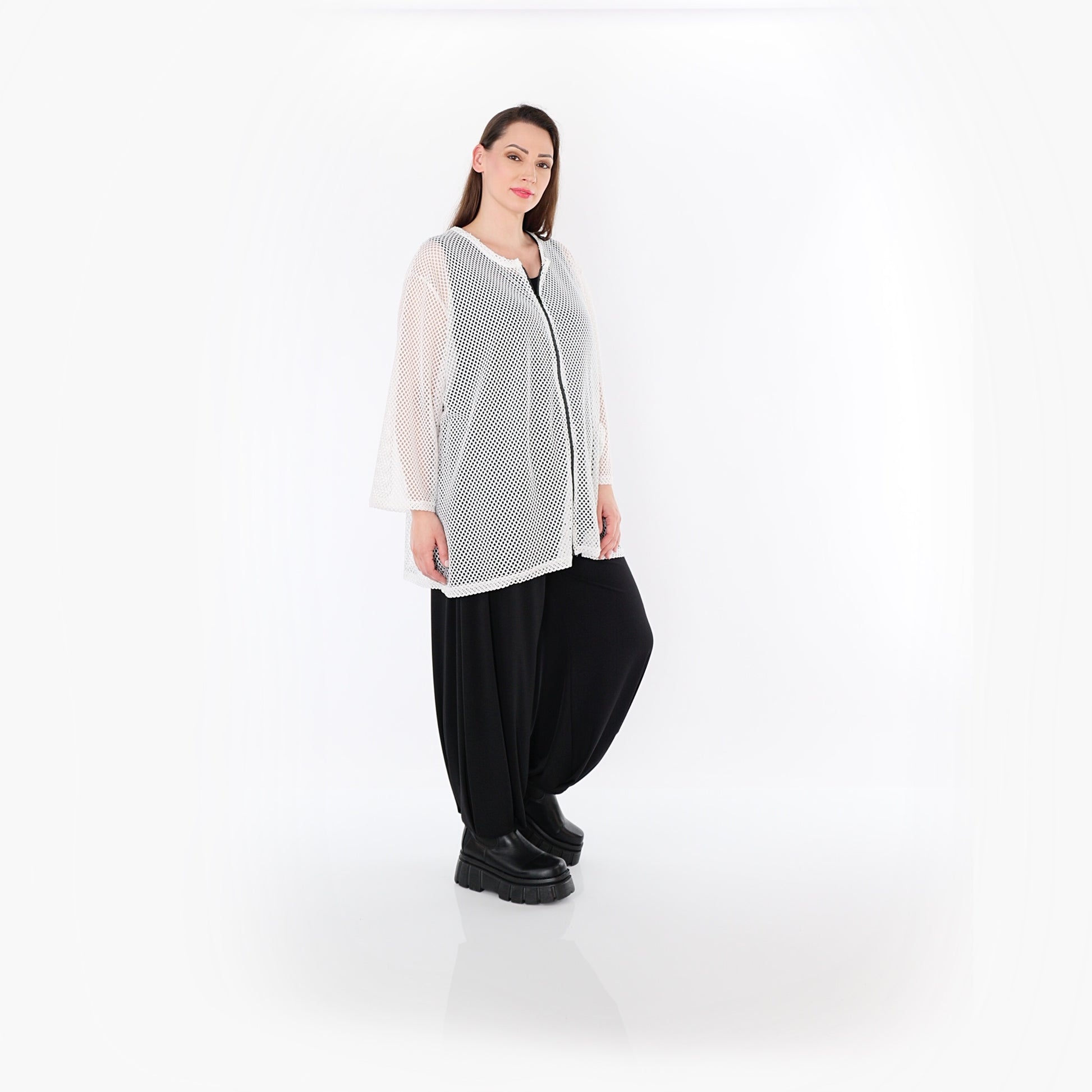  AKH Fashion Jacke in gerader Form, aus Baumwolle, 1500.07109, Weiß, Ausgefallen, Zeitlos