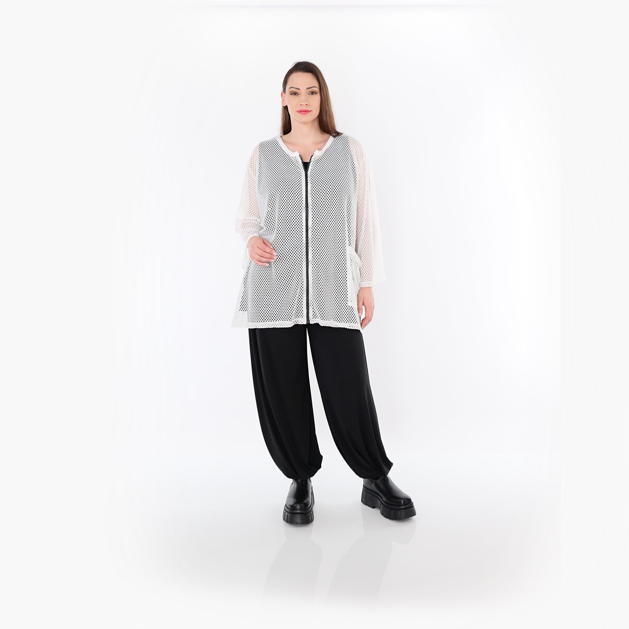  AKH Fashion Jacke in gerader Form, aus Baumwolle, 1500.07109, Weiß, Ausgefallen, Zeitlos