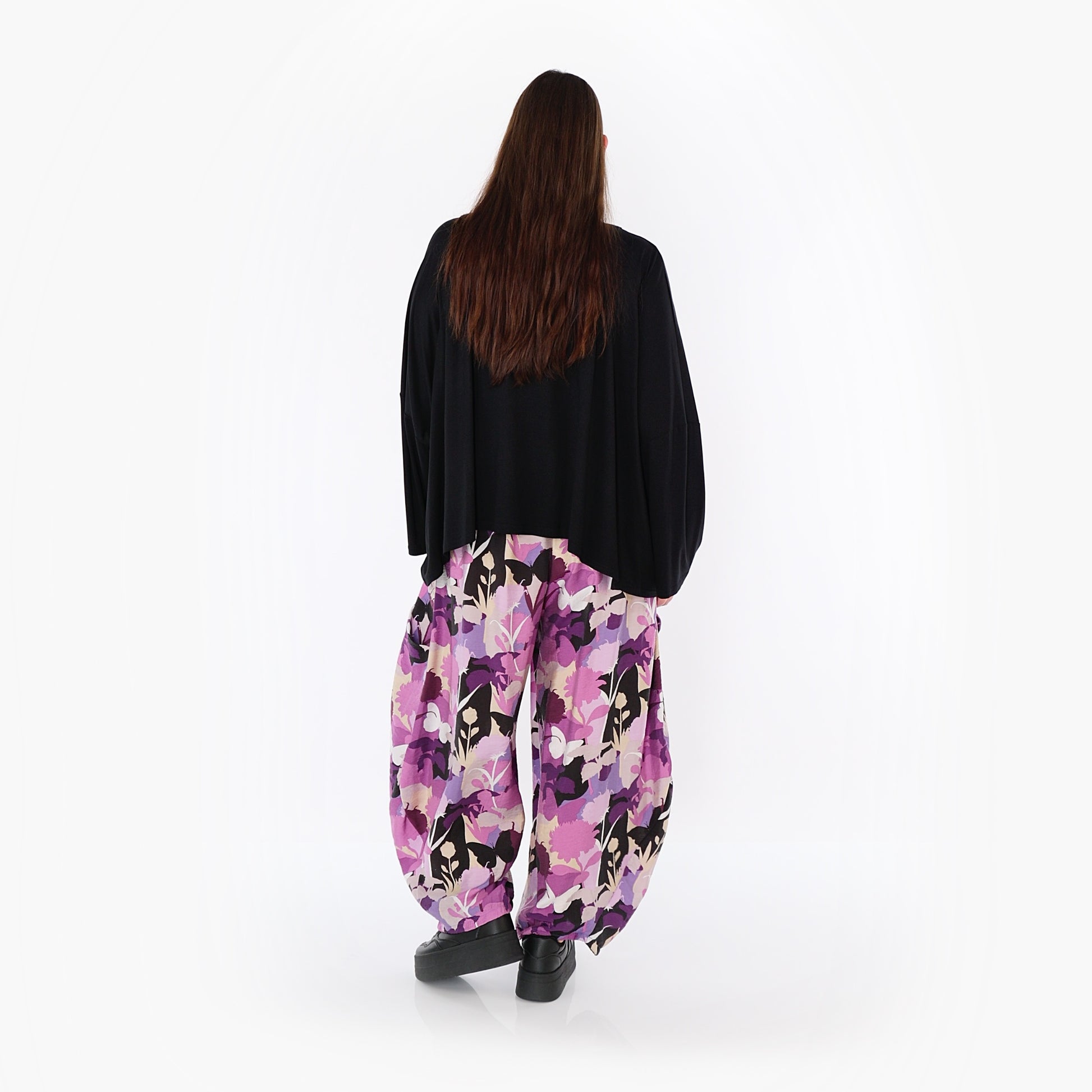  Ballonhose von AKH Fashion aus Viskose, 1506.08069, Lila/Multicolor, Blumen, Ausgefallen