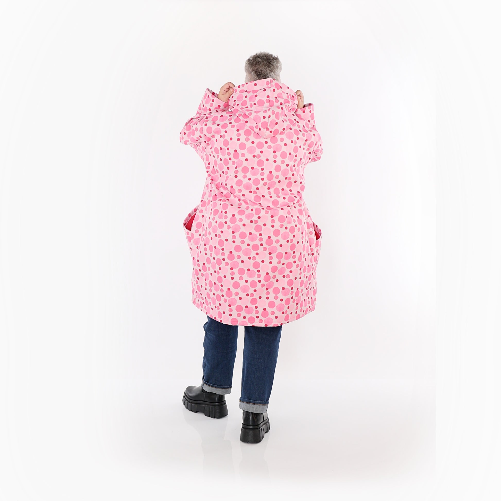  Ballonjacke von AKH Fashion aus Polyester, 1515.06660, Pink/Multi, Punkte, Ausgefallen