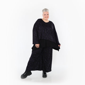  AKH Fashion Überwurf in kastiger Form, aus Materialmix, 1516.06048, Schwarz/Violett/Grau