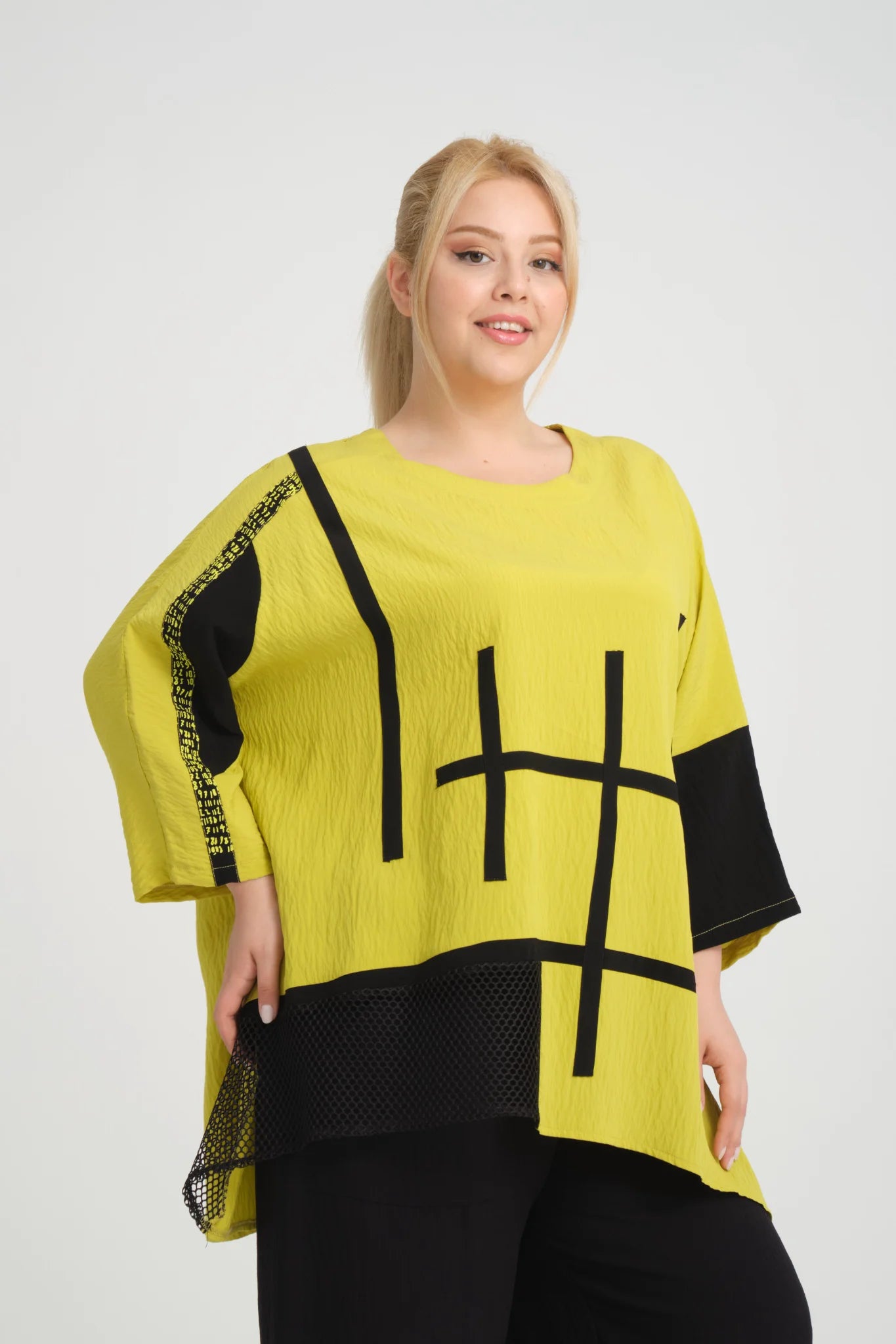  A-Form Bigshirt von Zedd Plus aus Viskose, 24227, Grün, Schick, Modern, Bequem