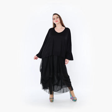  Ballonrock von AKH Fashion aus Materialmix, 1457.07049, Schwarz, Ausgefallen, Zeitlos