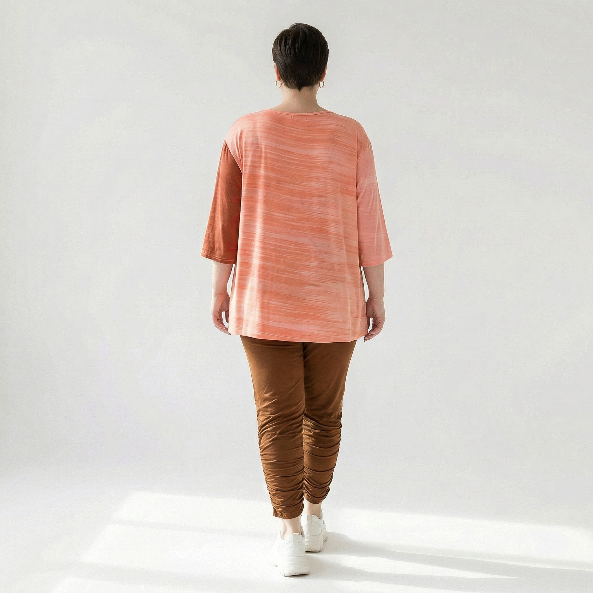  AKH Fashion Shirt in Glocken-Form, aus Viskose, 1249.01892, Koralle-Orange, Batik, Schick