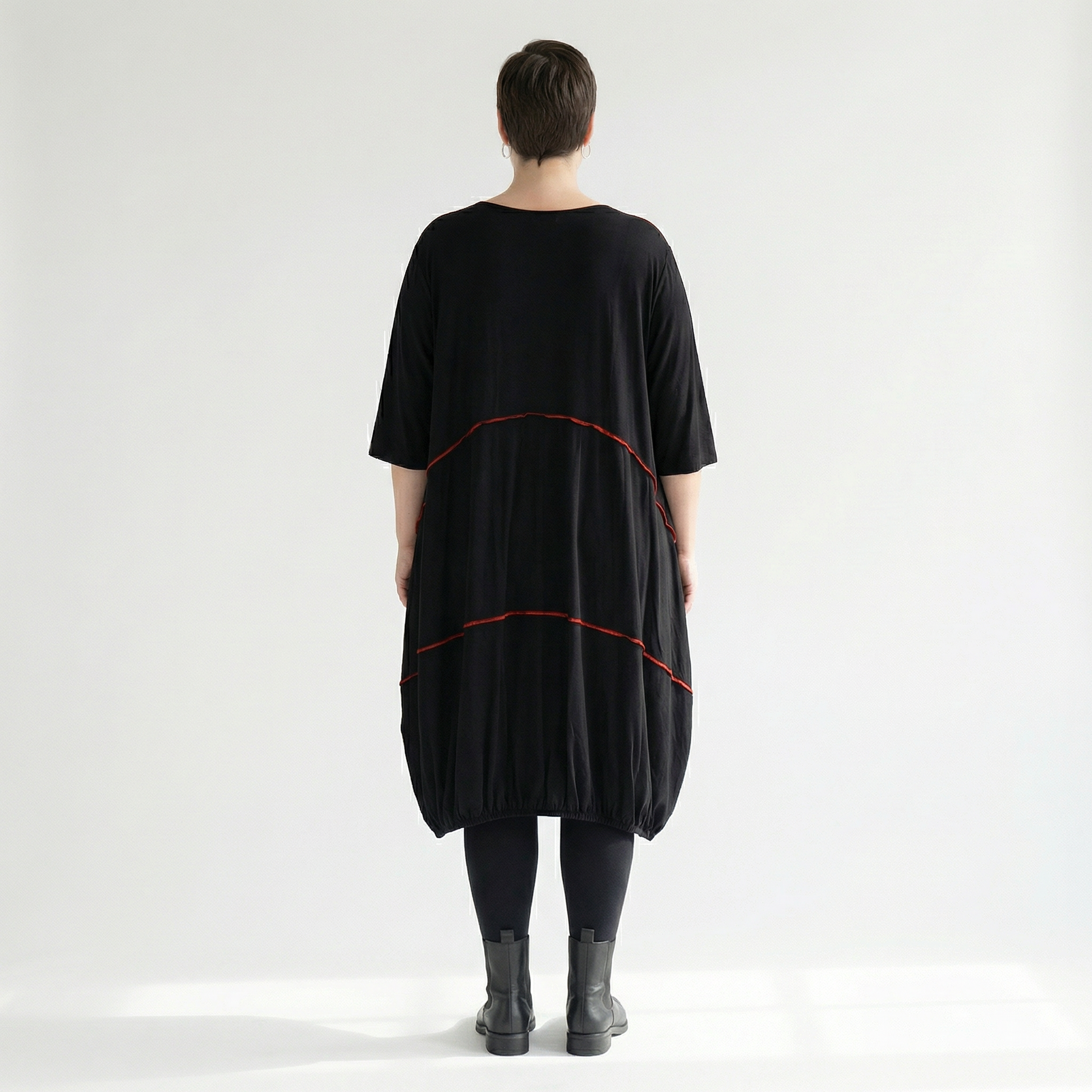  Ballonkleid von AKH Fashion aus Viskose, 1416.06564, Schwarz/Rot, Schick, Modern, Bequem