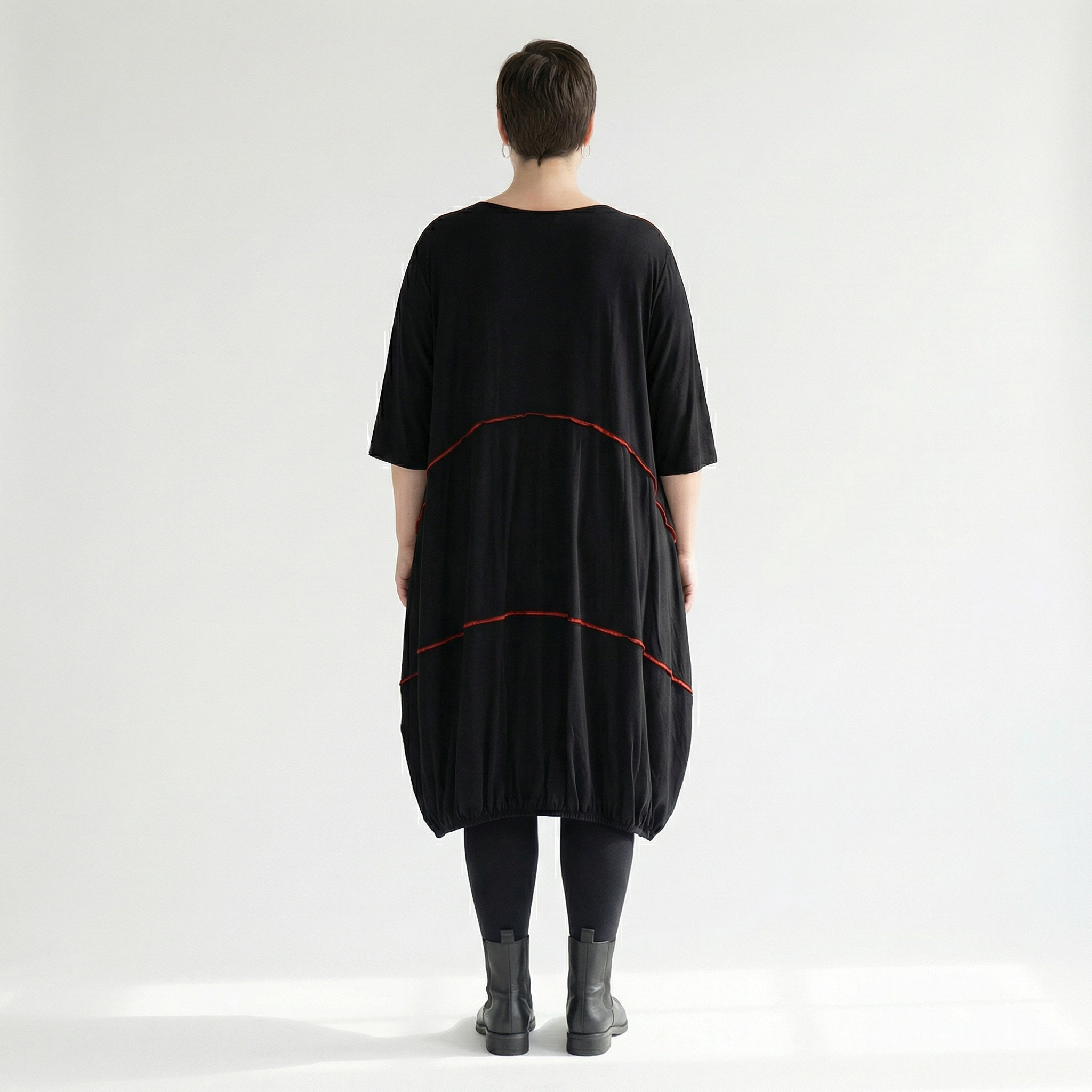  Ballonkleid von AKH Fashion aus Viskose, 1416.06564, Schwarz/Rot, Schick, Modern, Bequem