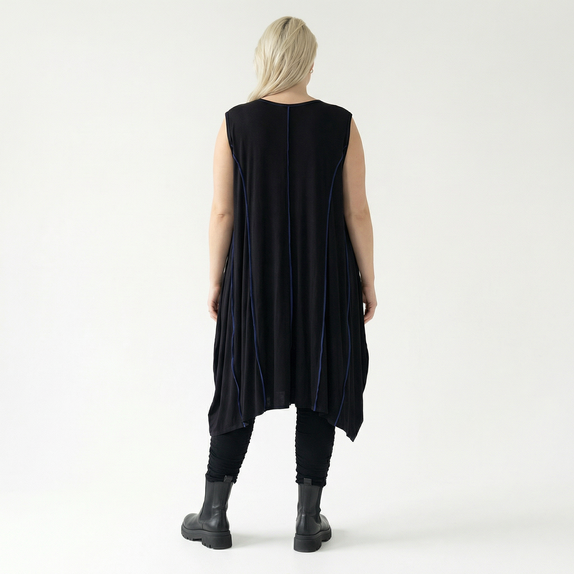  Ballon Tunika von AKH Fashion aus Viskose, 1416.06913, Schwarz/Blau, Schick, Modern