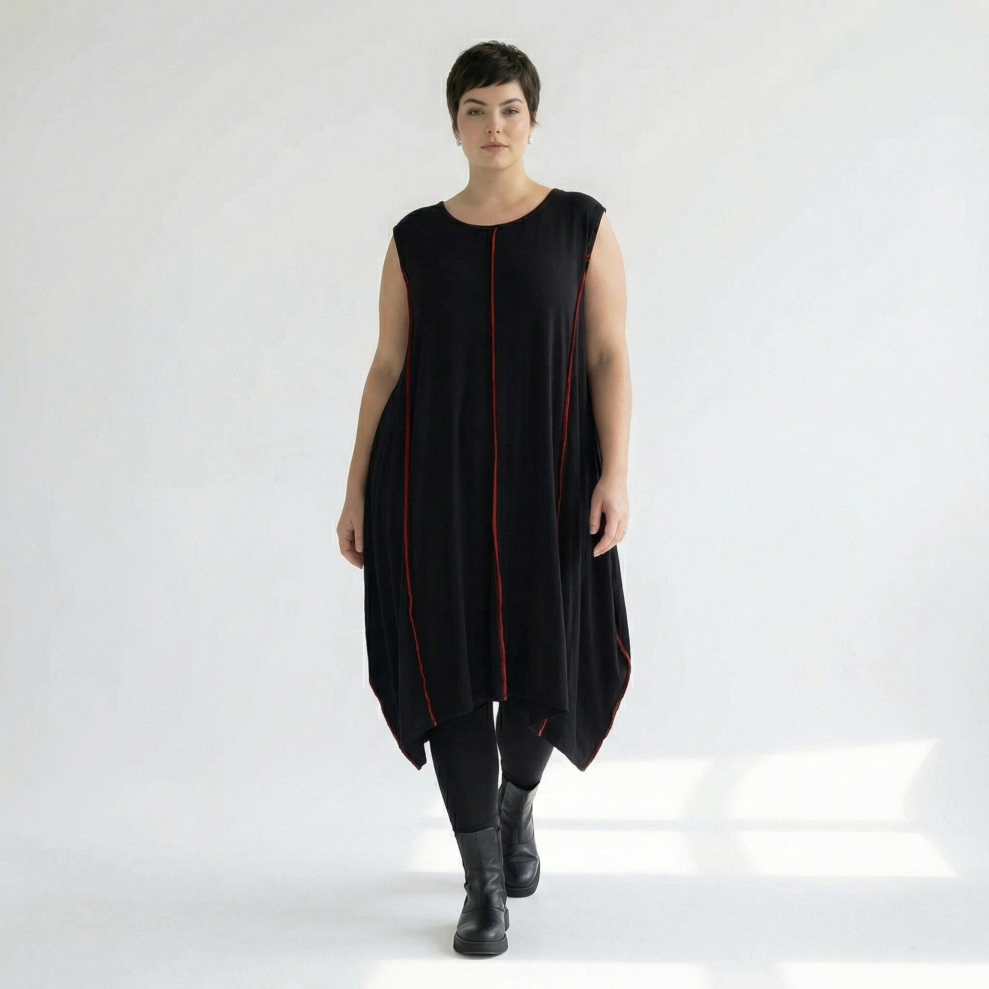  Ballon Tunika von AKH Fashion aus Viskose, 1416.06913, Schwarz/Rot, Schick, Modern, Bequem