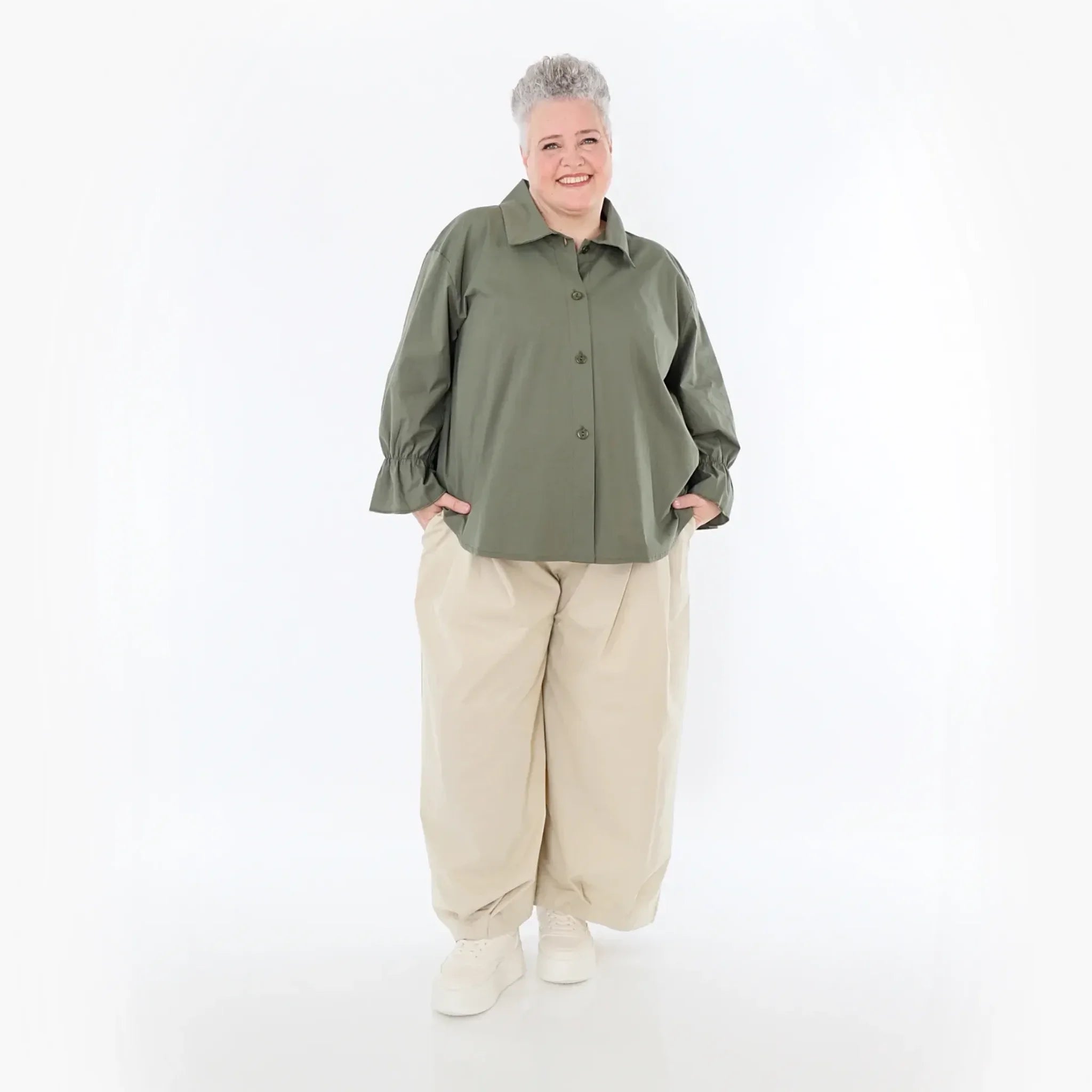  Ballonhose von AKH Fashion aus Baumwolle, 1482.07032, Beige, Ausgefallen, Zeitlos, Schick