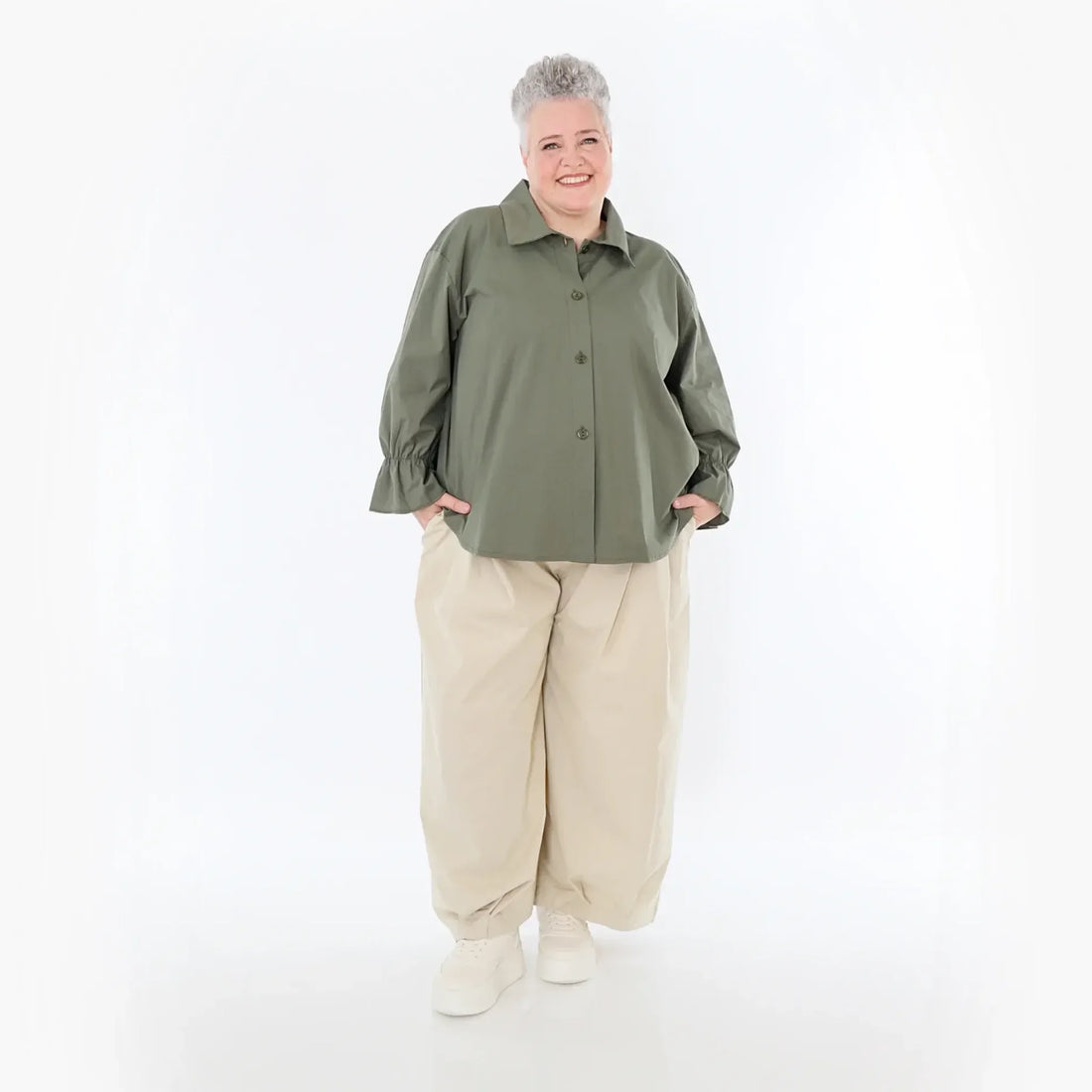  Ballonhose von AKH Fashion aus Baumwolle, 1482.07032, Beige, Ausgefallen, Zeitlos, Schick