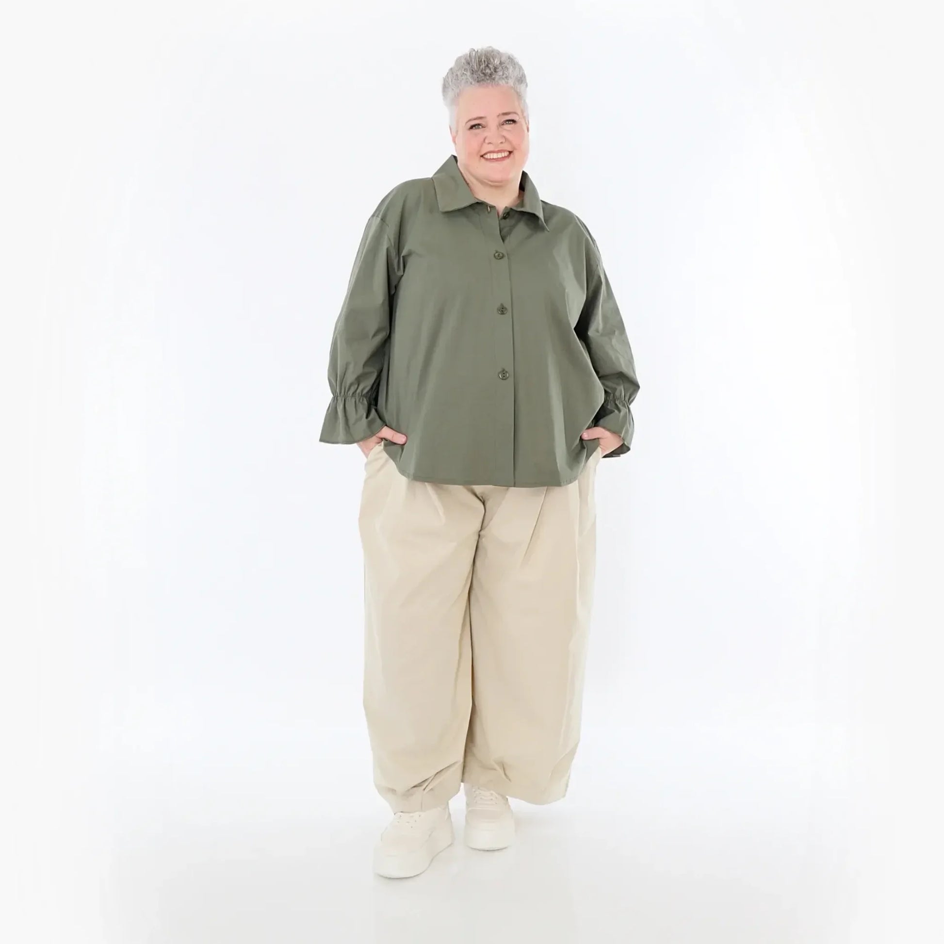  Ballonhose von AKH Fashion aus Baumwolle, 1482.07032, Beige, Ausgefallen, Zeitlos, Schick