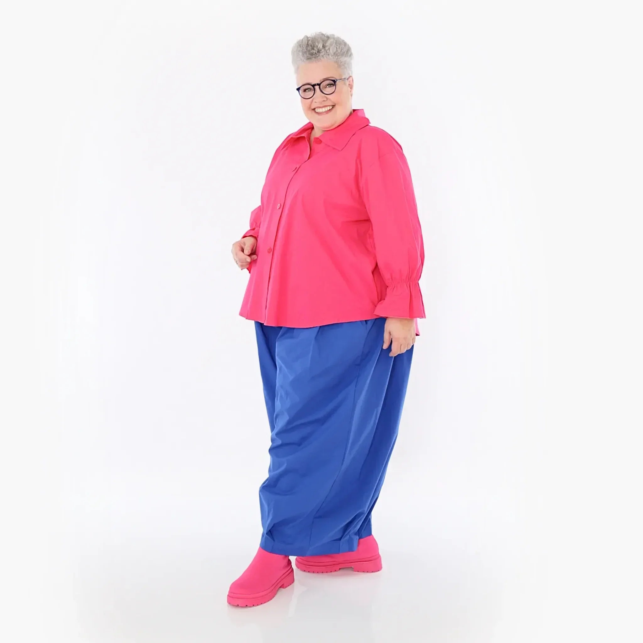  Ballonhose von AKH Fashion aus Baumwolle, 1482.07032, Royalblau, Ausgefallen, Zeitlos