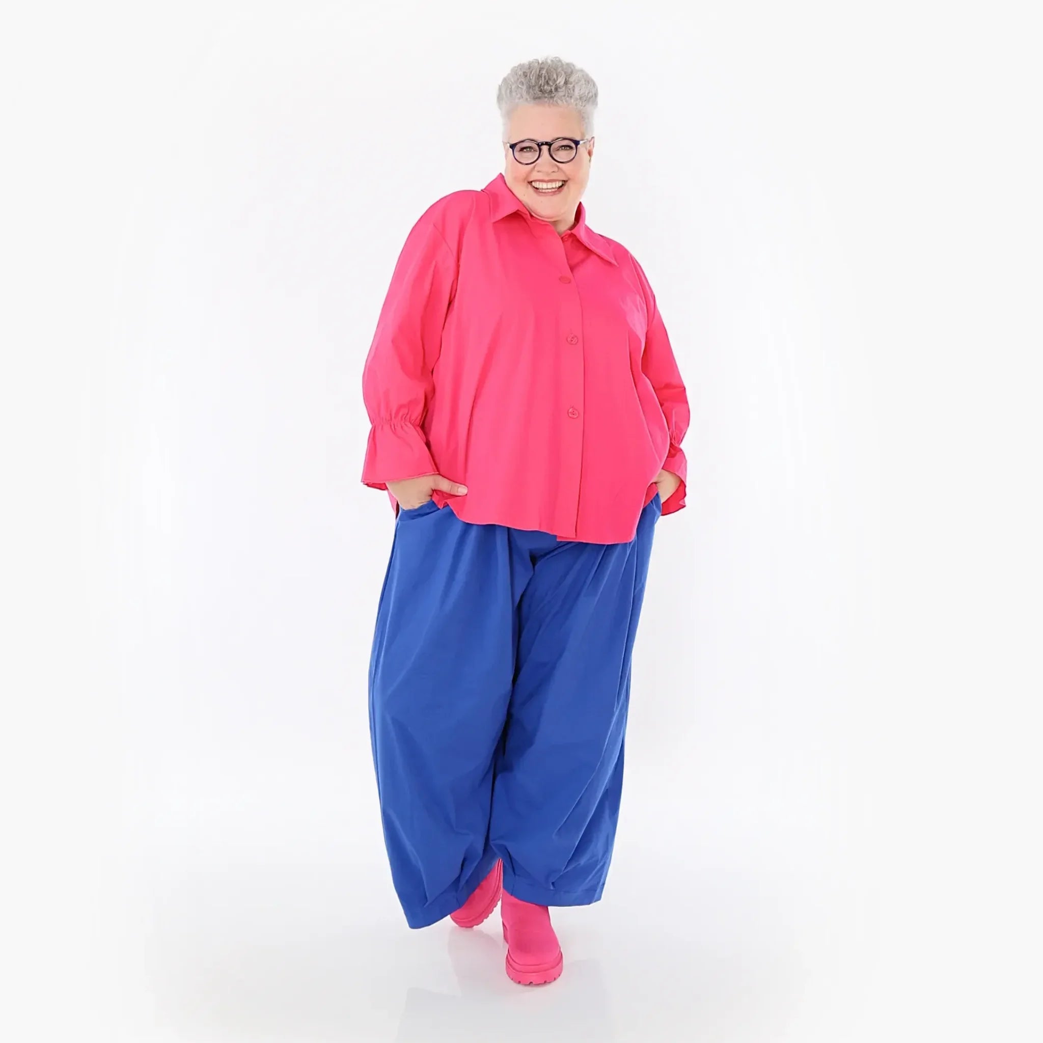  Ballonhose von AKH Fashion aus Baumwolle, 1482.07032, Royalblau, Ausgefallen, Zeitlos