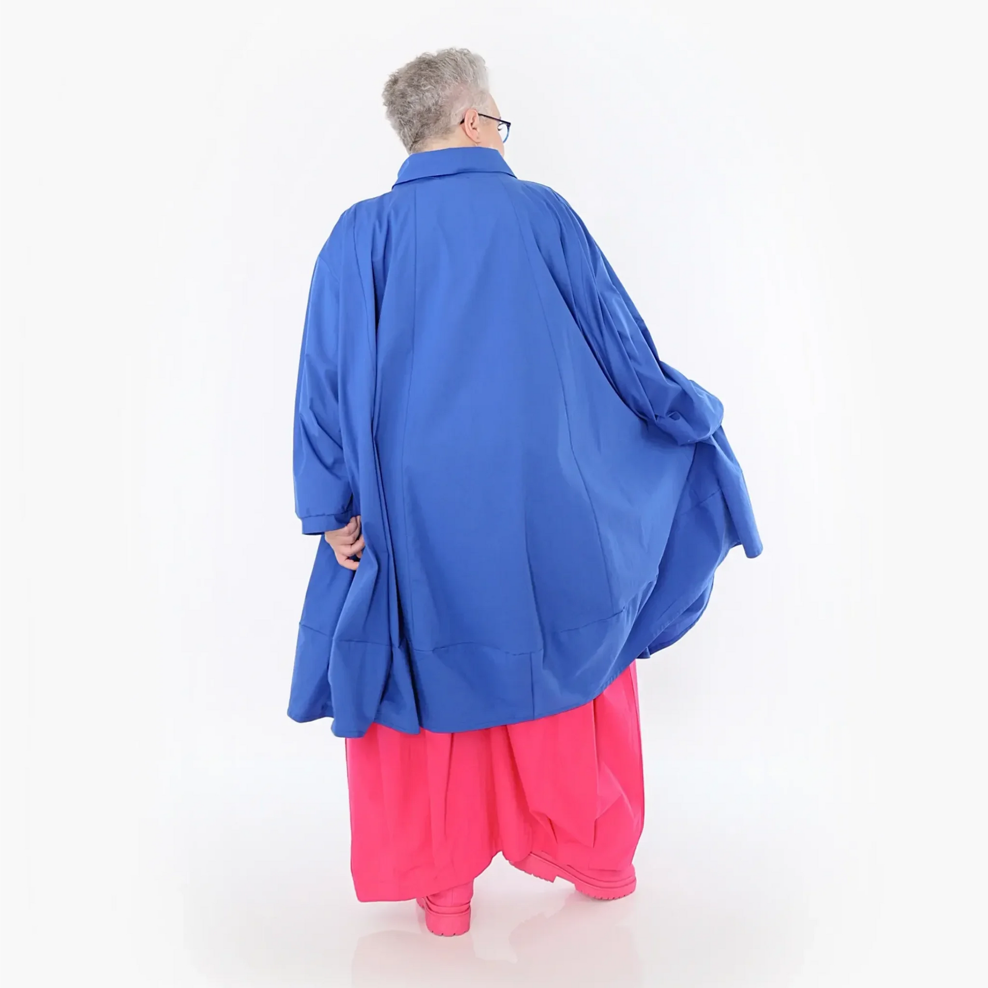  A-Form Jacke von AKH Fashion aus Baumwolle, 1482.07061, Royalblau, Ausgefallen, Zeitlos