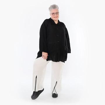  AKH Fashion Hose in gerader Form, aus Viskose, 1490.07076, Weiß, Ausgefallen, Zeitlos