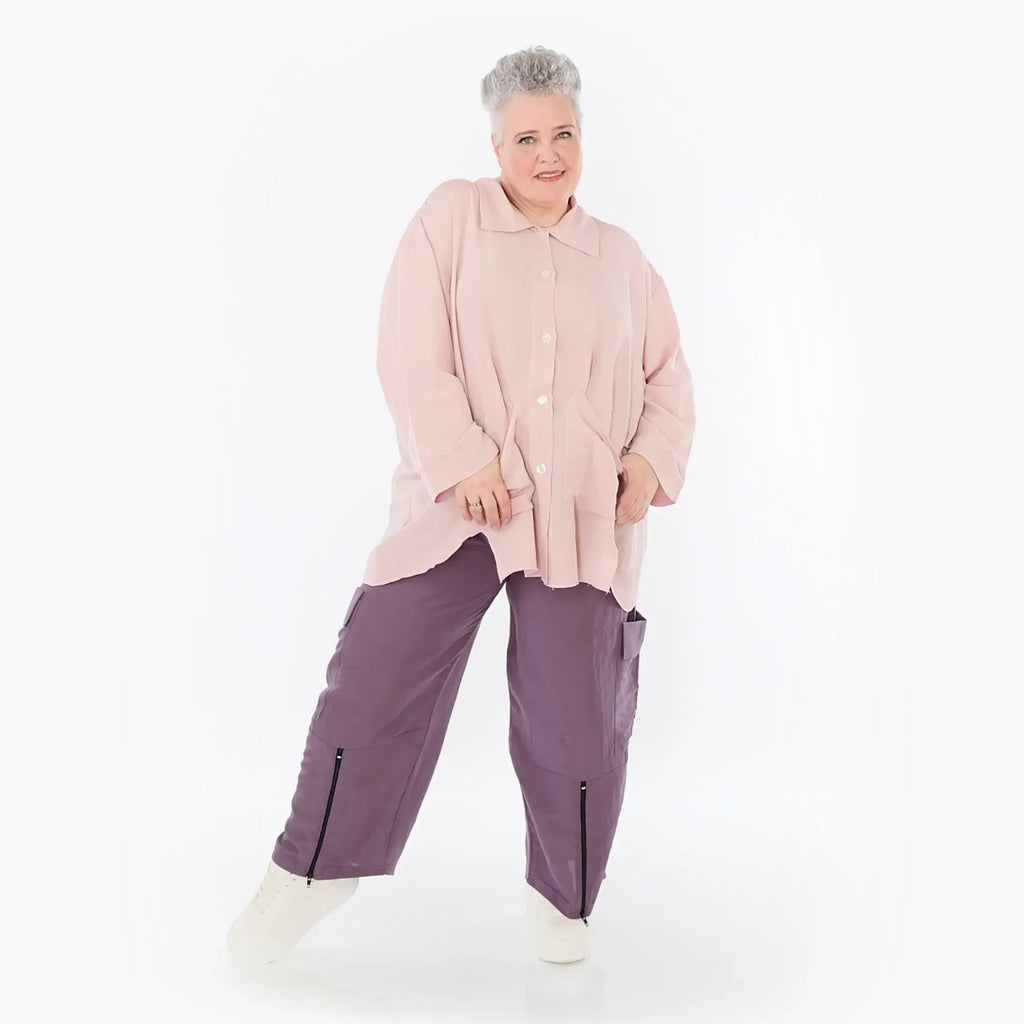  A-Form Jacke von AKH Fashion aus Viskose, 1490.07095, Mauve, Ausgefallen, Zeitlos, Schick