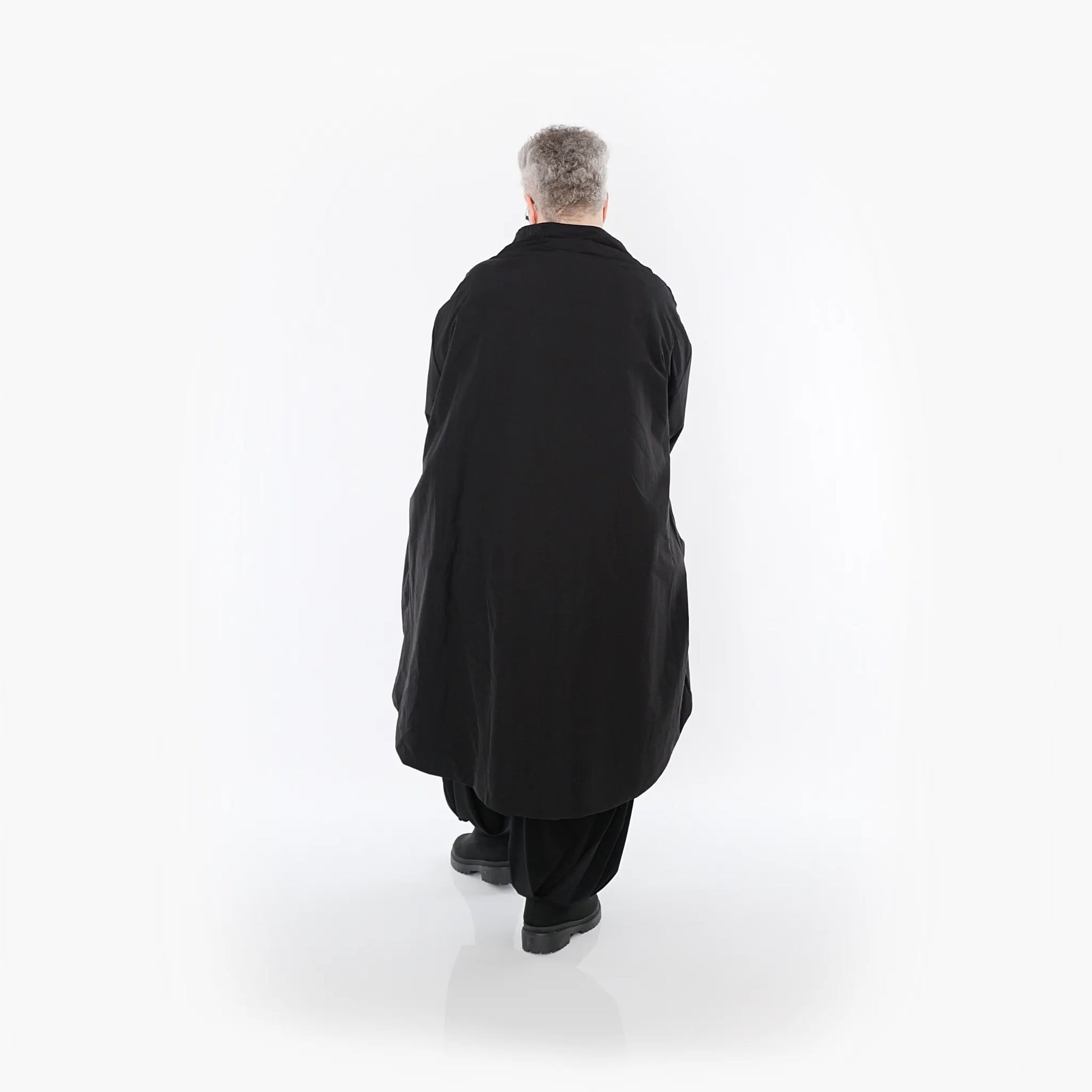  AKH Fashion Mantel in Vokuhila-Form, aus Baumwolle, 1493.02276, Schwarz, Ausgefallen