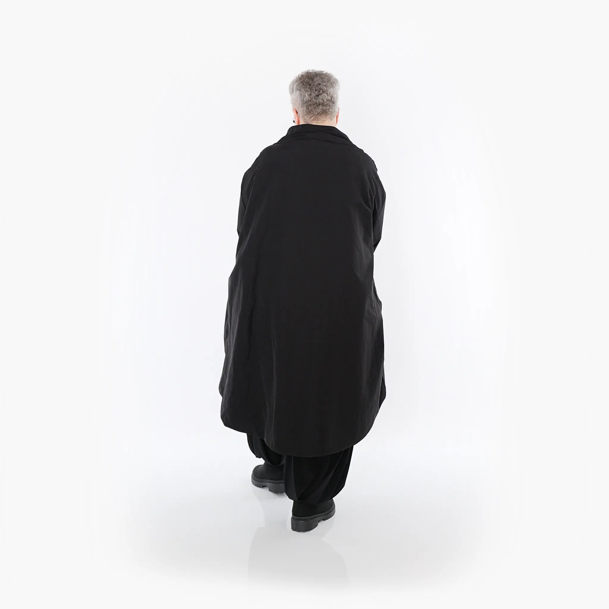  AKH Fashion Mantel in Vokuhila-Form, aus Baumwolle, 1493.02276, Schwarz, Ausgefallen