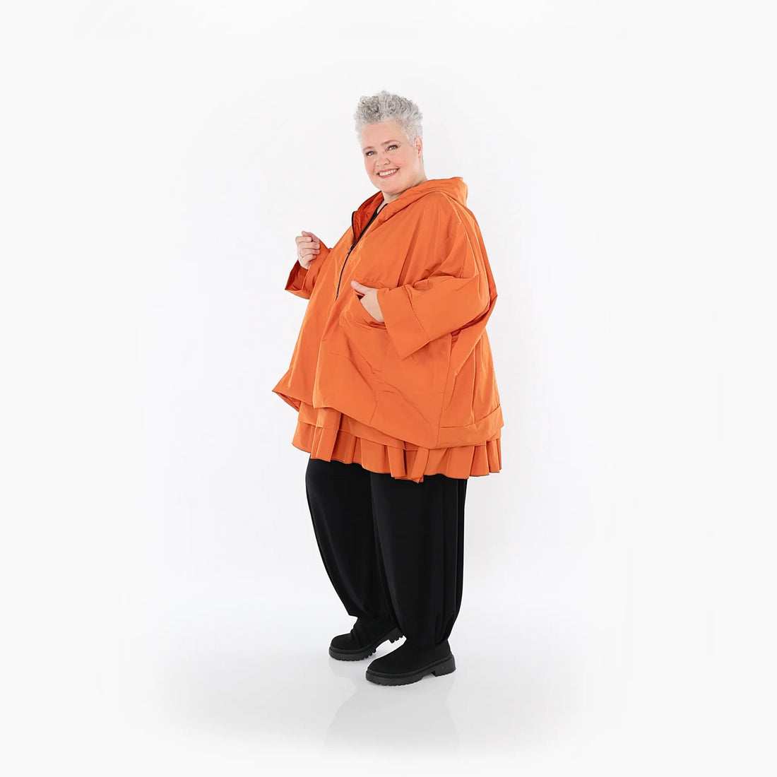  AKH Fashion Jacke in kastiger Form, aus Baumwolle, 1493.07076, Orange, Ausgefallen, Schick