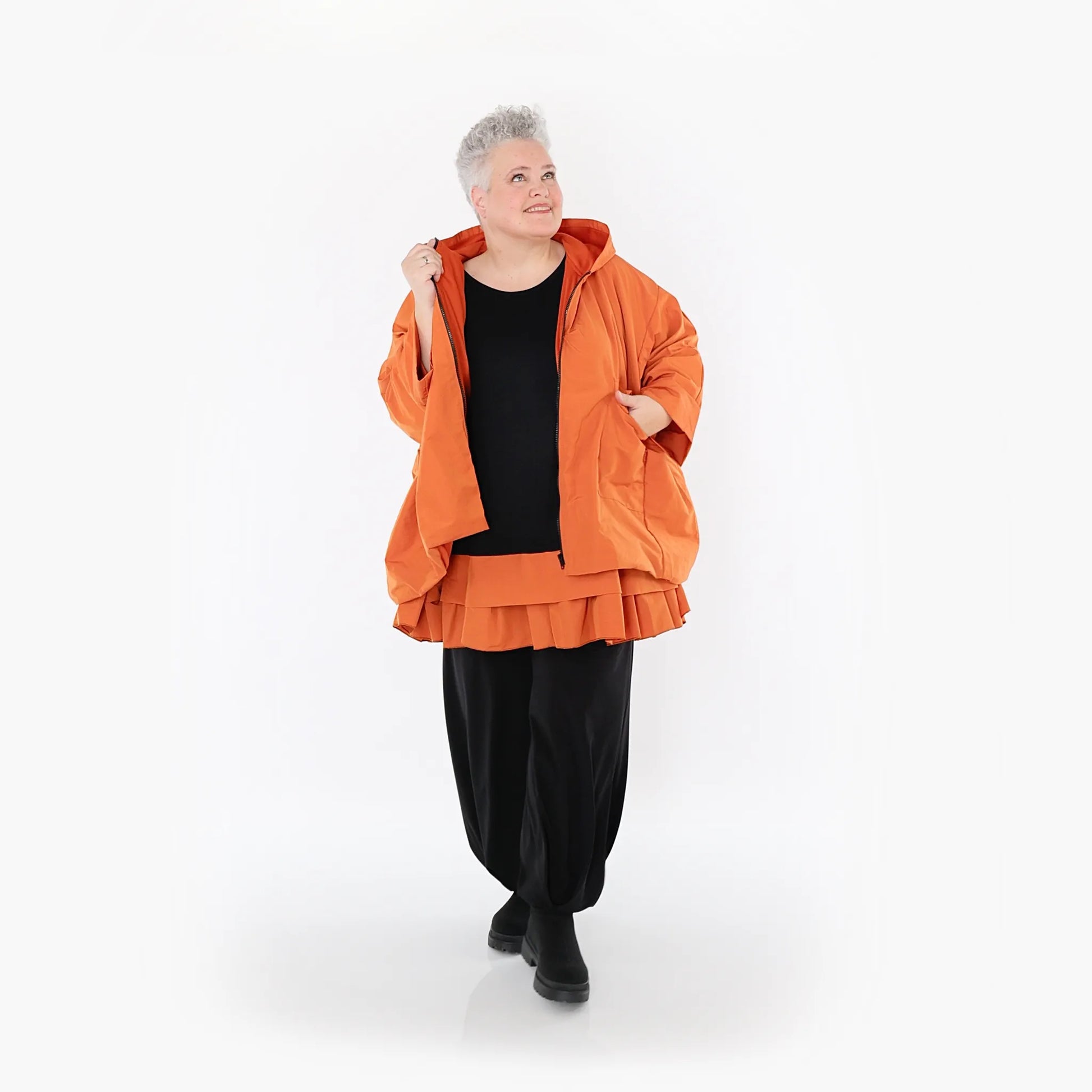  AKH Fashion Jacke in kastiger Form, aus Baumwolle, 1493.07076, Orange, Ausgefallen, Schick