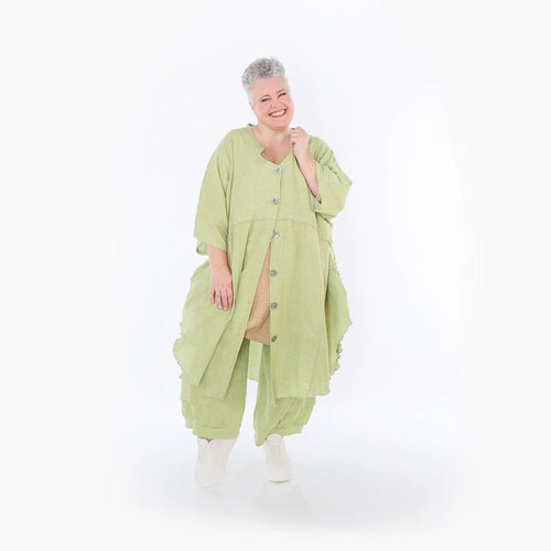  AKH Fashion Jacke in gerundeter Form, aus Baumwolle, 1501.07107, Apfelgrün, Ausgefallen