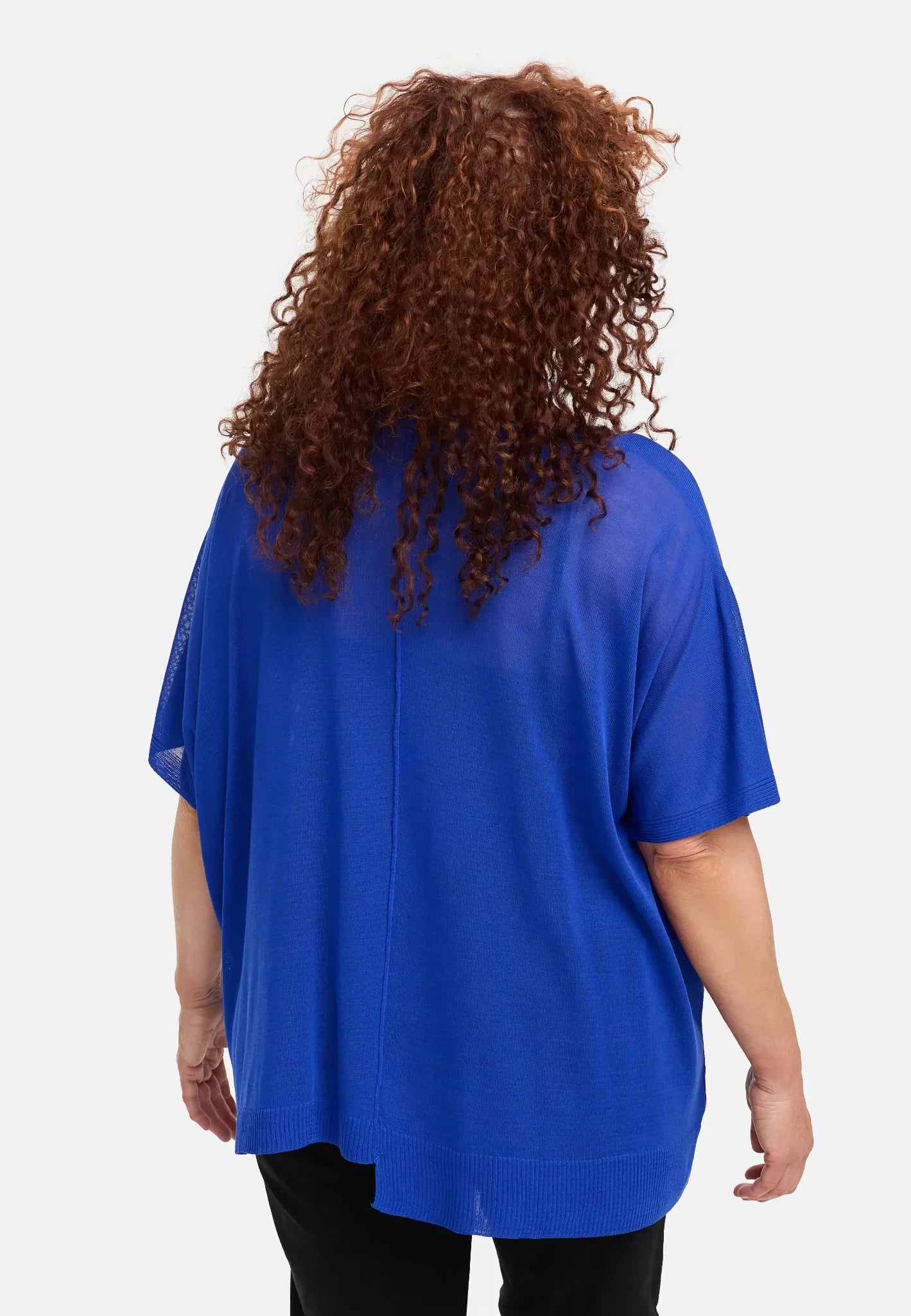  Amandine Pulli in kastiger Form, aus Viskose, A2802, Kobaltblau, Schick, Modern, Bequem