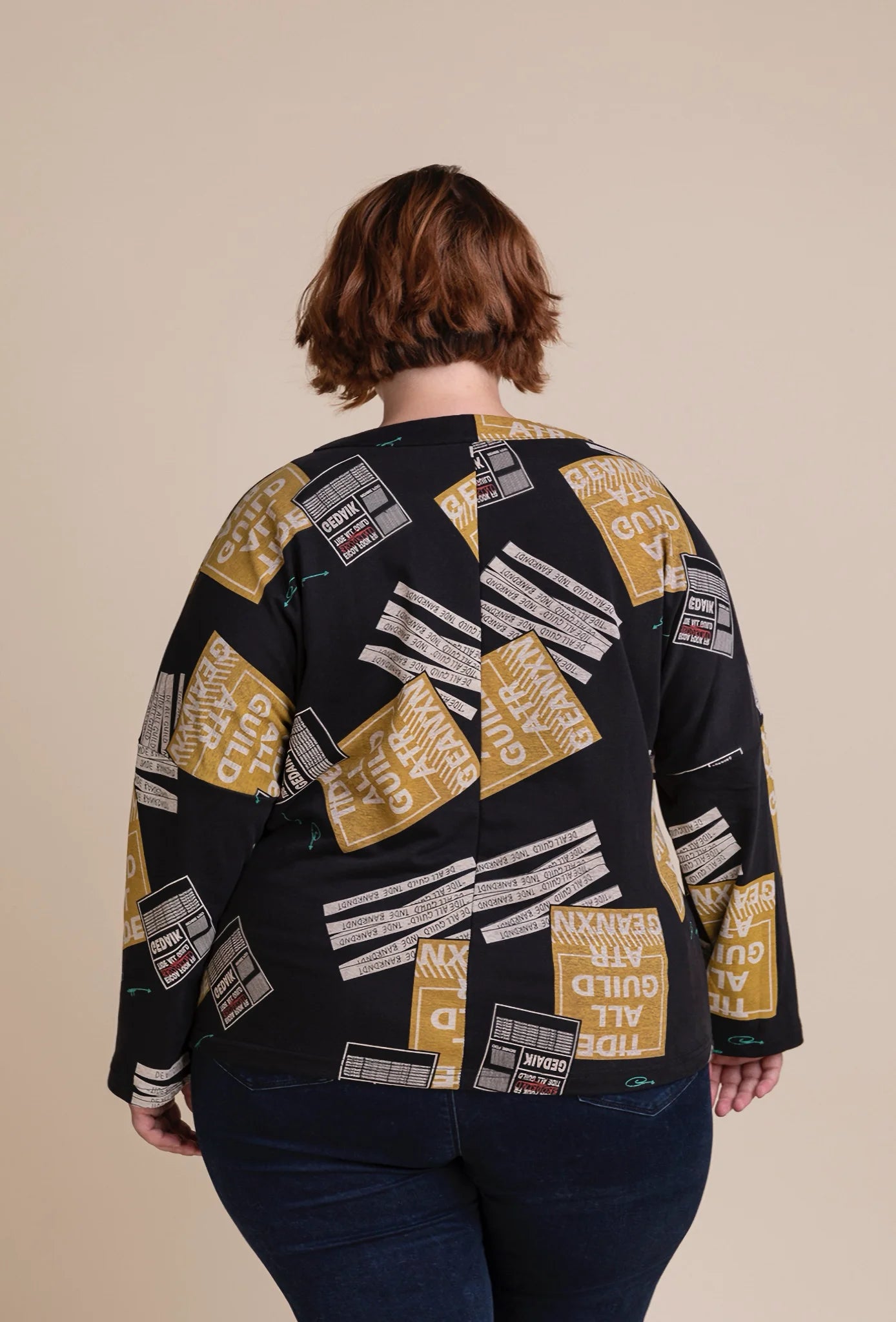  Pomme Rouge Shirt in gerader Form, aus Baumwolle, C6238, Schwarz-Multi, Muster, Schick