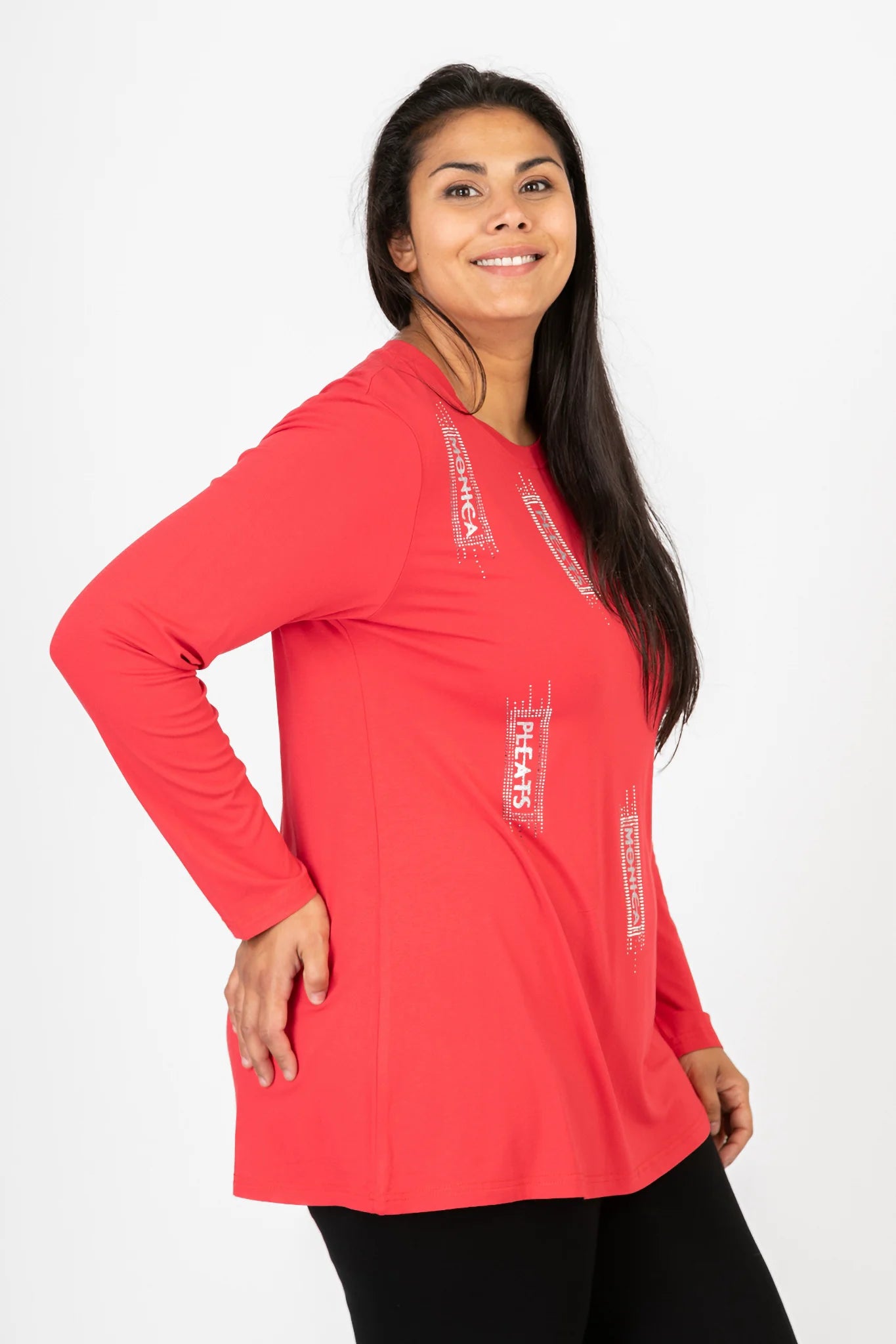  Pomme Rouge Shirt in gerader Form, aus Viskose, C6612, Rot-Silber, Muster, Schick, Modern