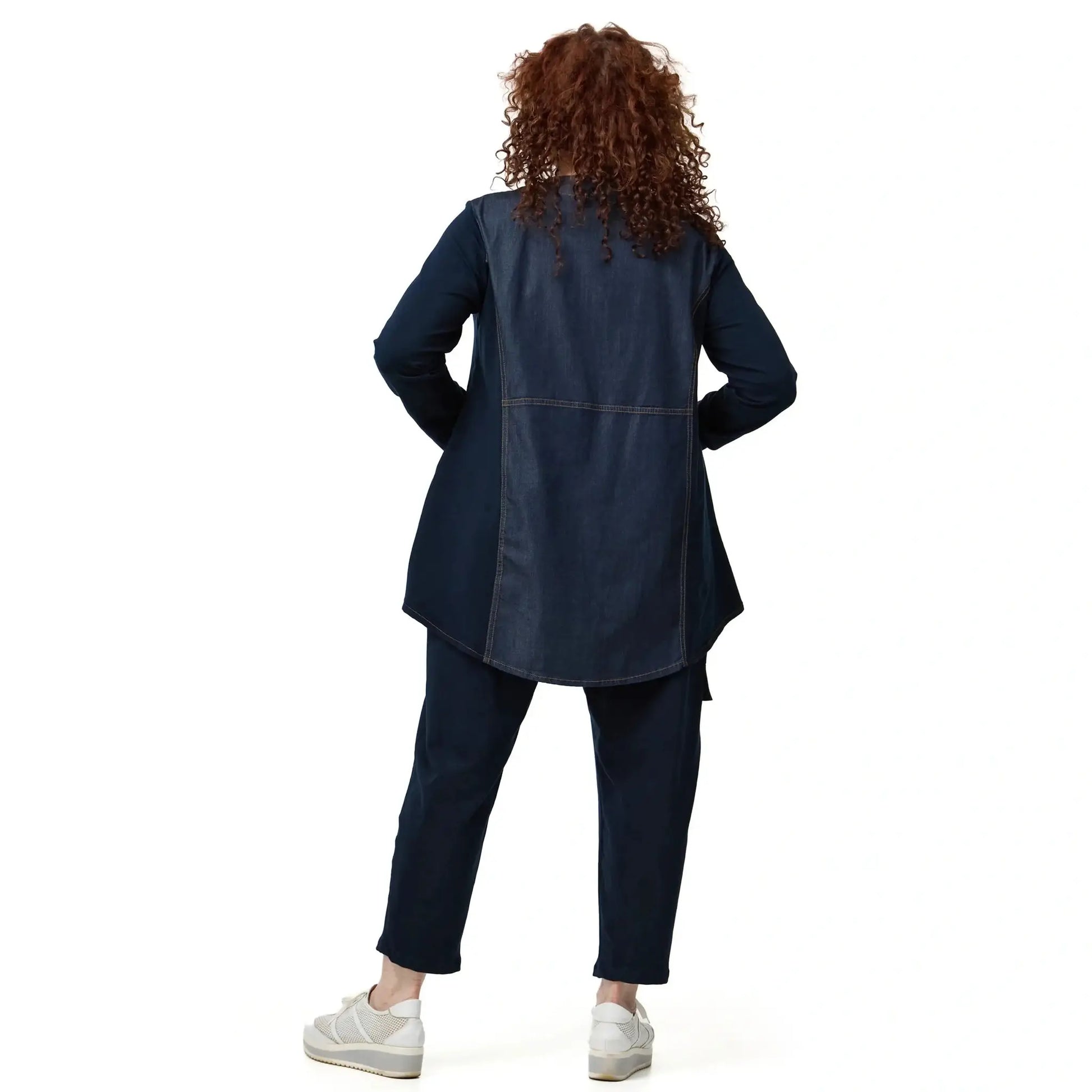  A-Form Jacke von Do Your Best aus Tencel, D62401, Jeansblau, Ausgefallen, Modern, Bequem