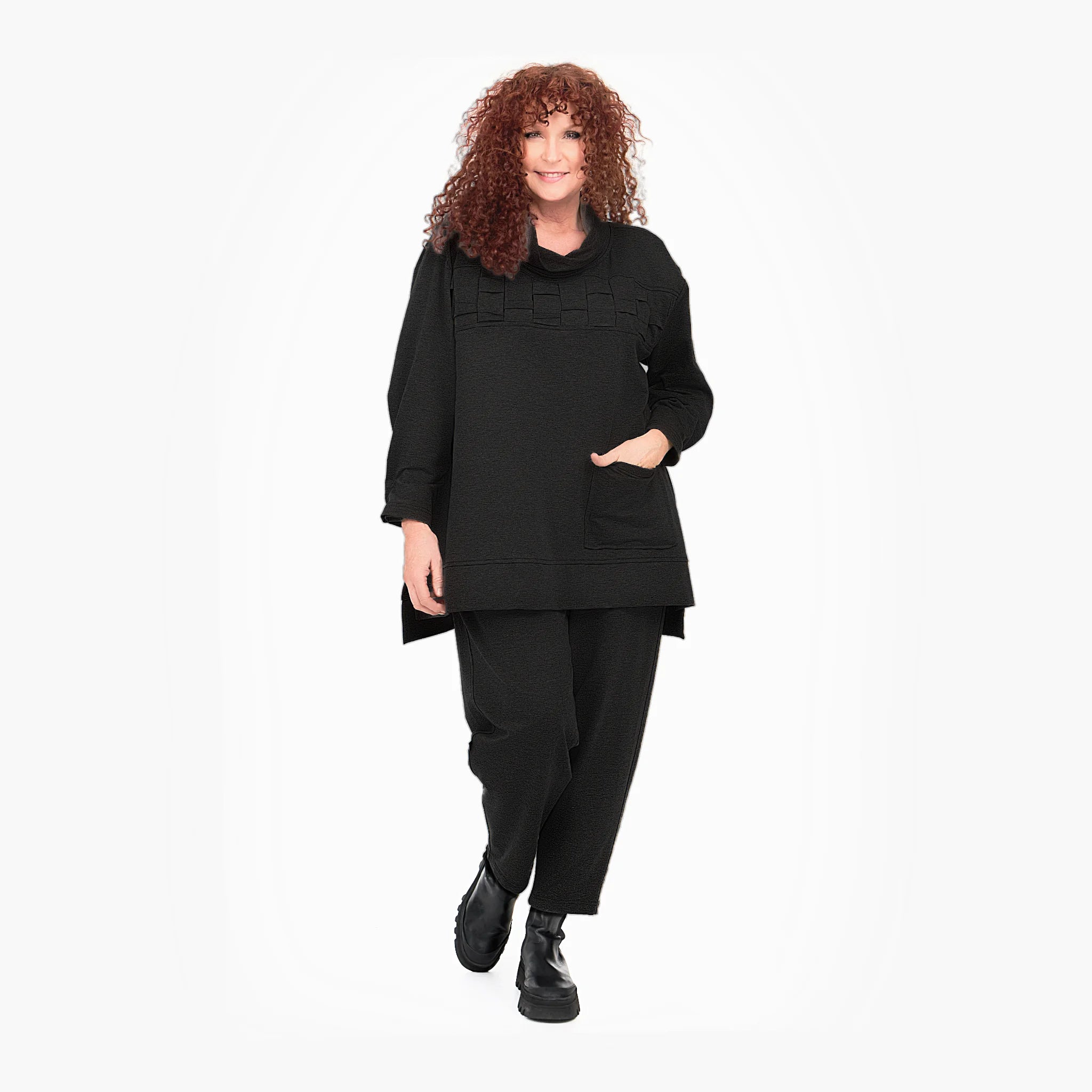  Do Your Best Shirt in gerader Form, aus Viskose, D745, Schwarz, Schick, Modern, Bequem