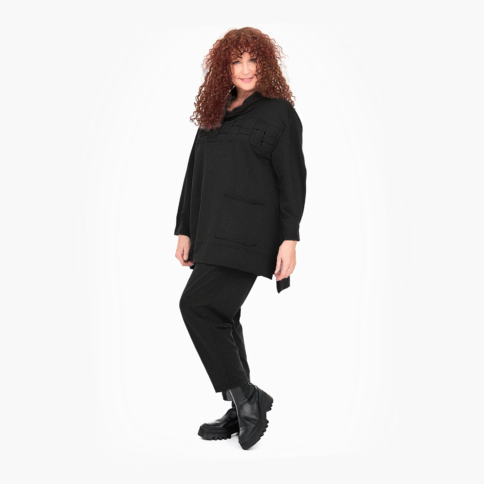  Do Your Best Shirt in gerader Form, aus Viskose, D745, Schwarz, Schick, Modern, Bequem