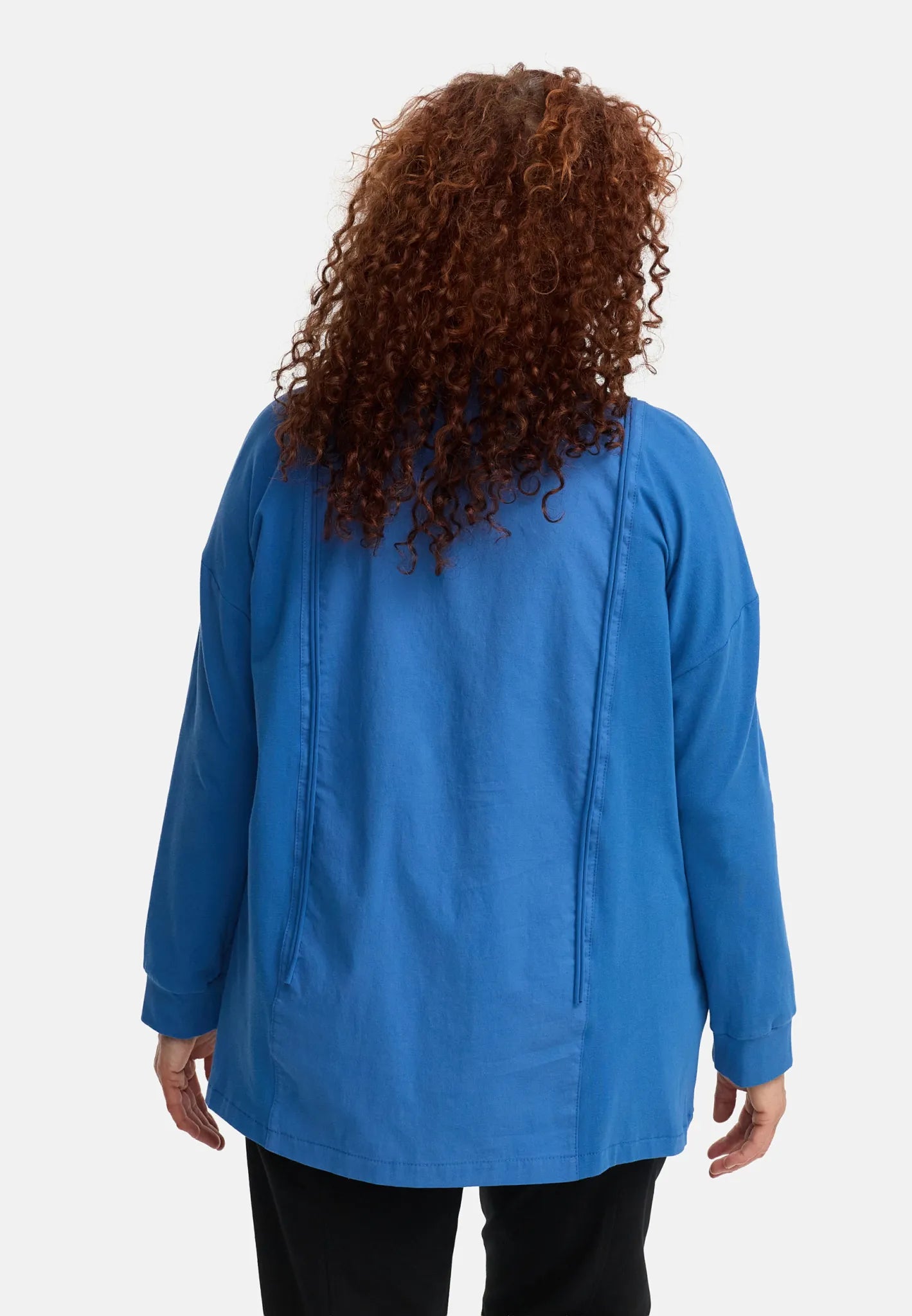  Do Your Best Bluse in gerader Form, aus Baumwolle, D932, Blau, Ausgefallen, Zeitlos
