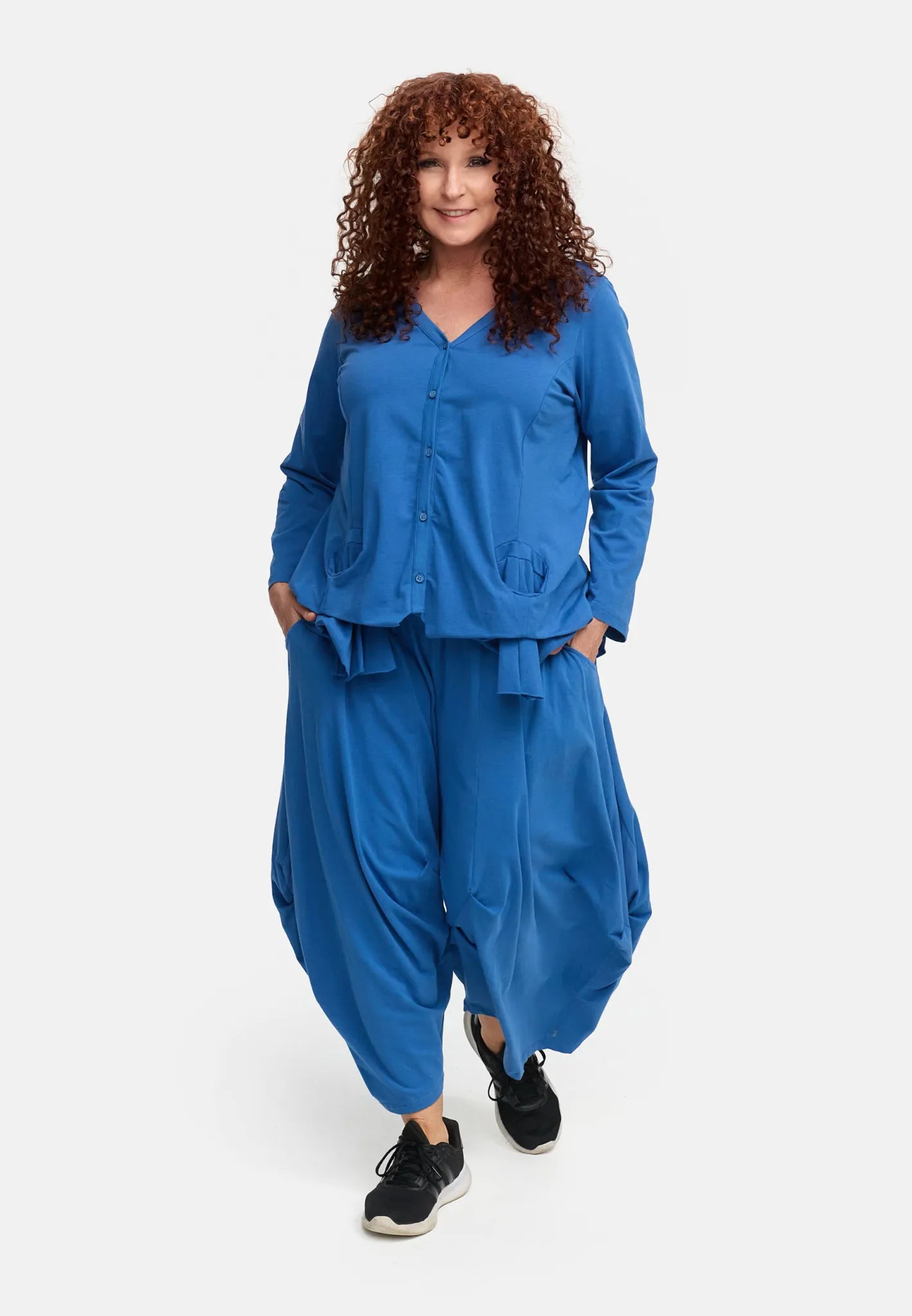  Do Your Best Jacke in gerader Form, aus Baumwolle, D936, Blau, Ausgefallen, Zeitlos