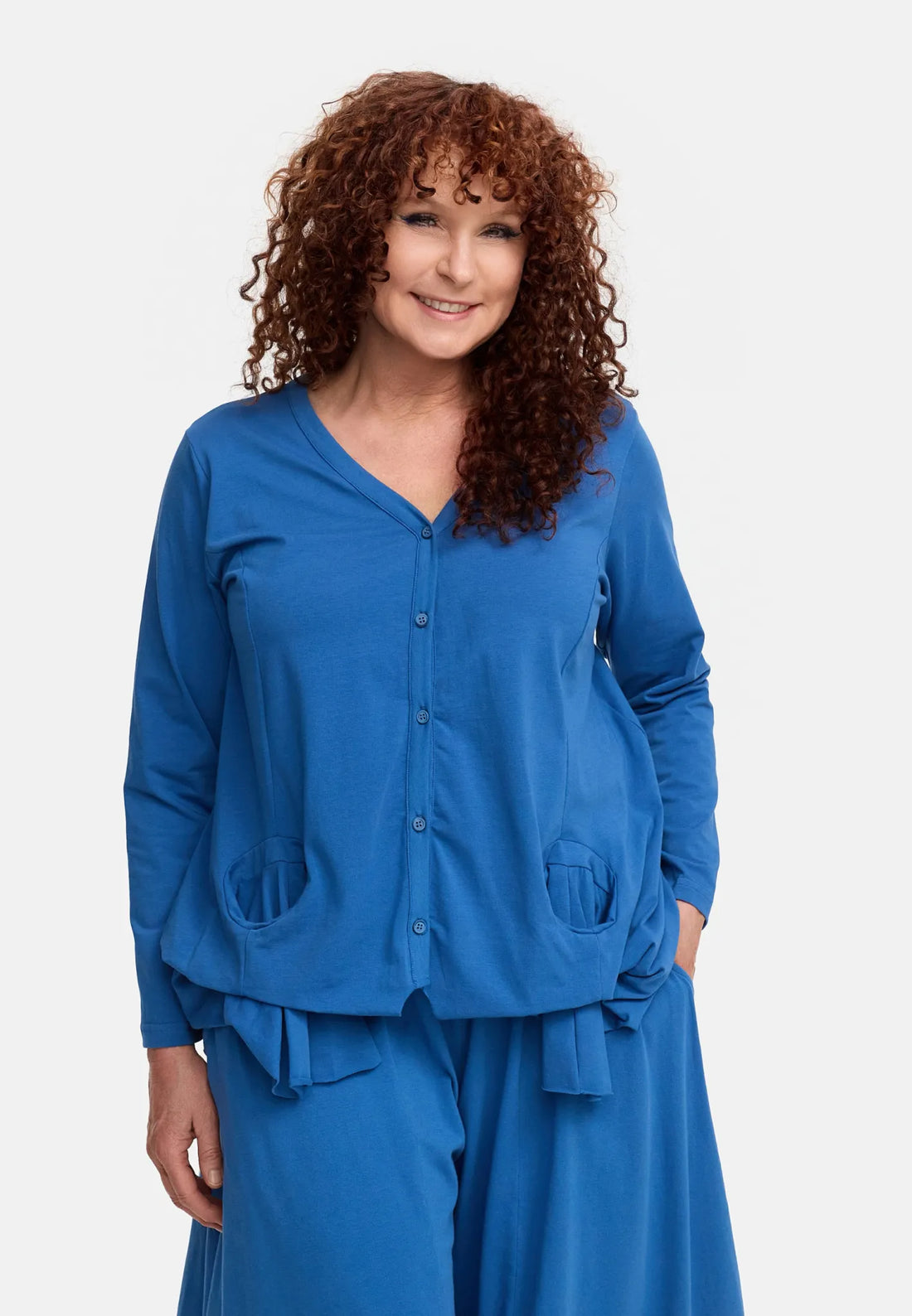  Do Your Best Jacke in gerader Form, aus Baumwolle, D936, Blau, Ausgefallen, Zeitlos
