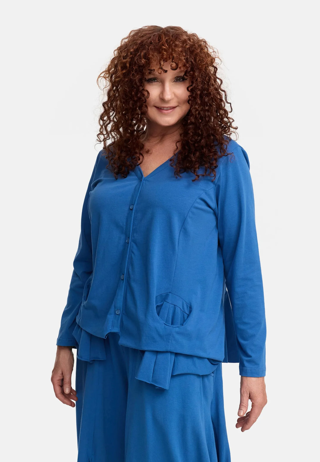  Do Your Best Jacke in gerader Form, aus Baumwolle, D936, Blau, Ausgefallen, Zeitlos