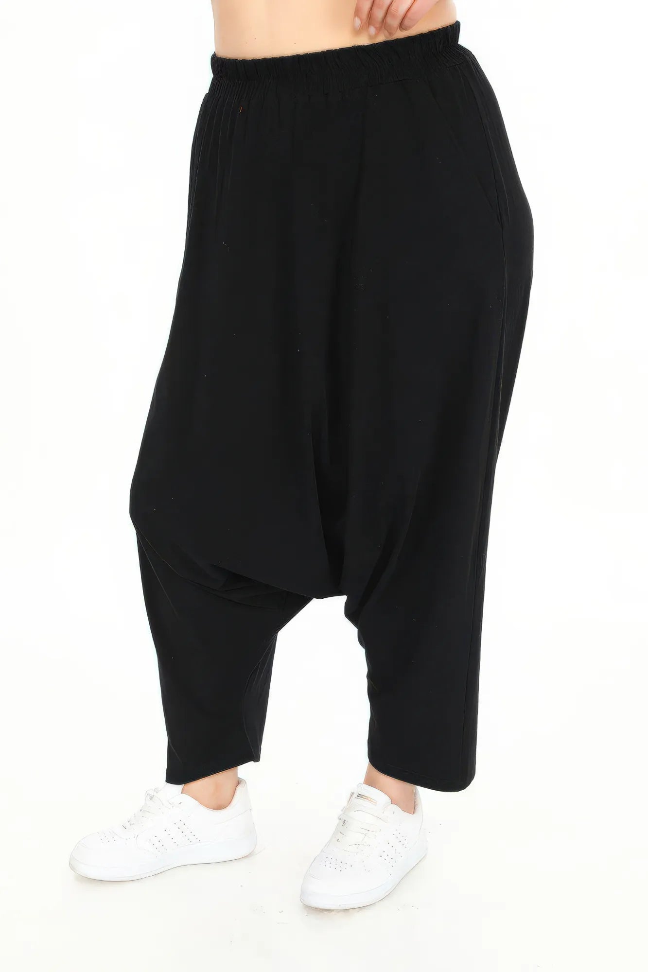  Haremshose von Divas Planet aus Baumwolle, DP4496, Schwarz, Schick, Modern, Bequem, Schick