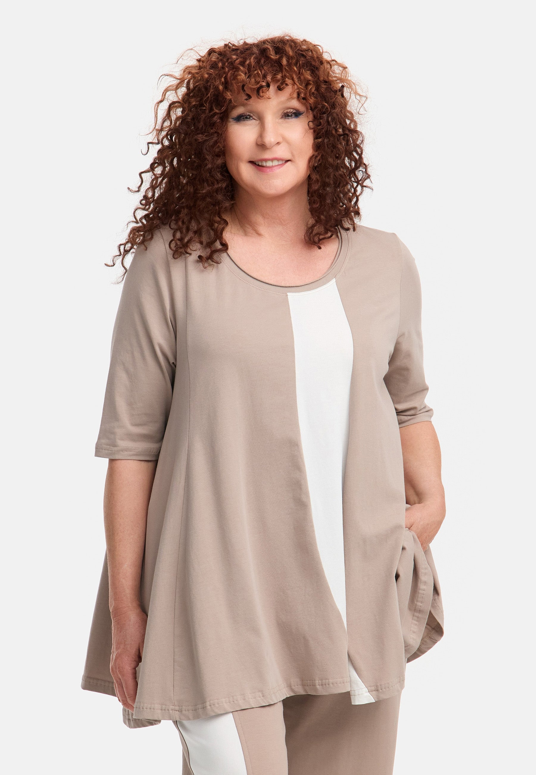  A-Form Shirt von Do Your Best aus Viskose, D924, Sand, Schick, Modern, Bequem, Schick