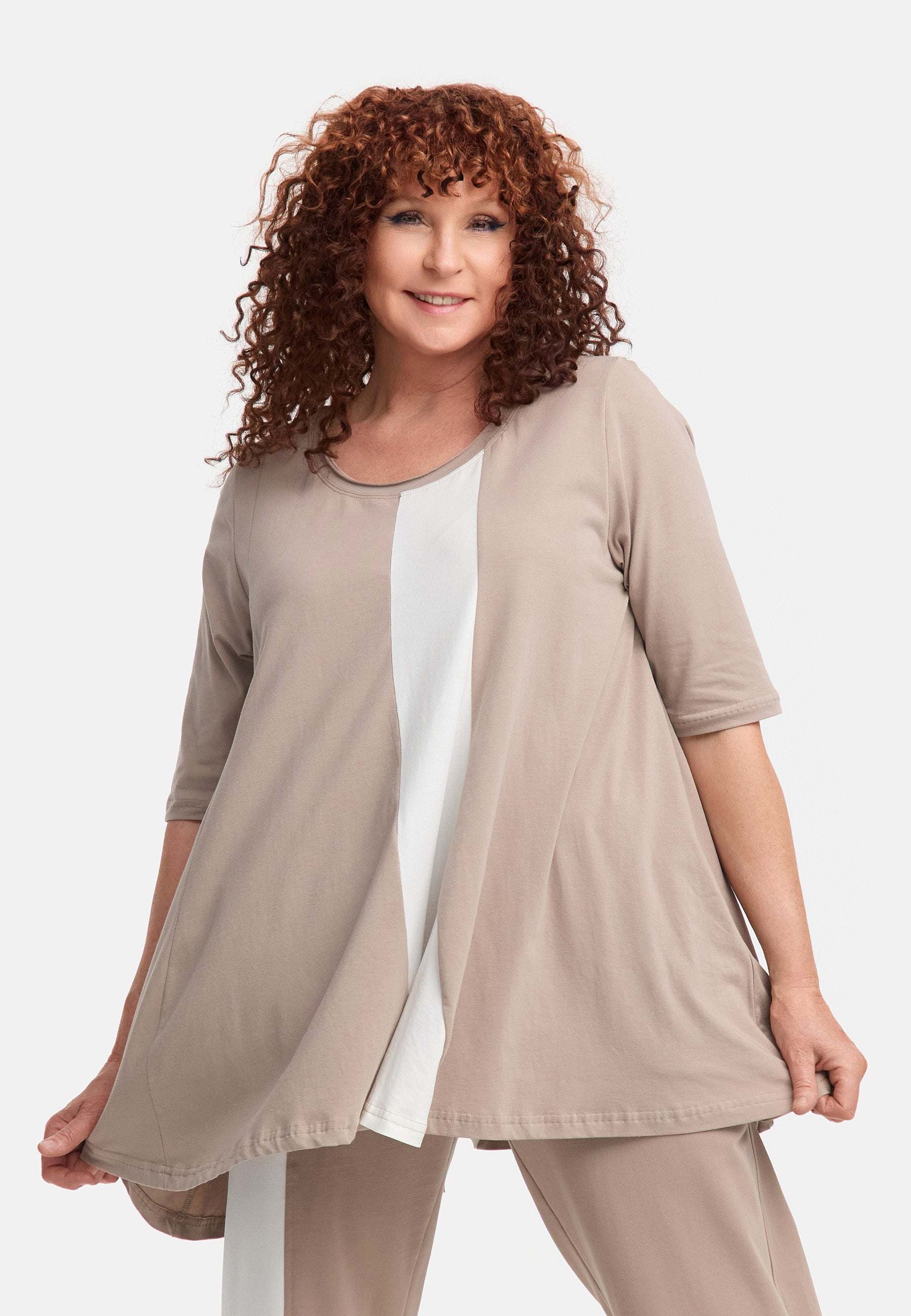  A-Form Shirt von Do Your Best aus Viskose, D924, Sand, Schick, Modern, Bequem, Schick